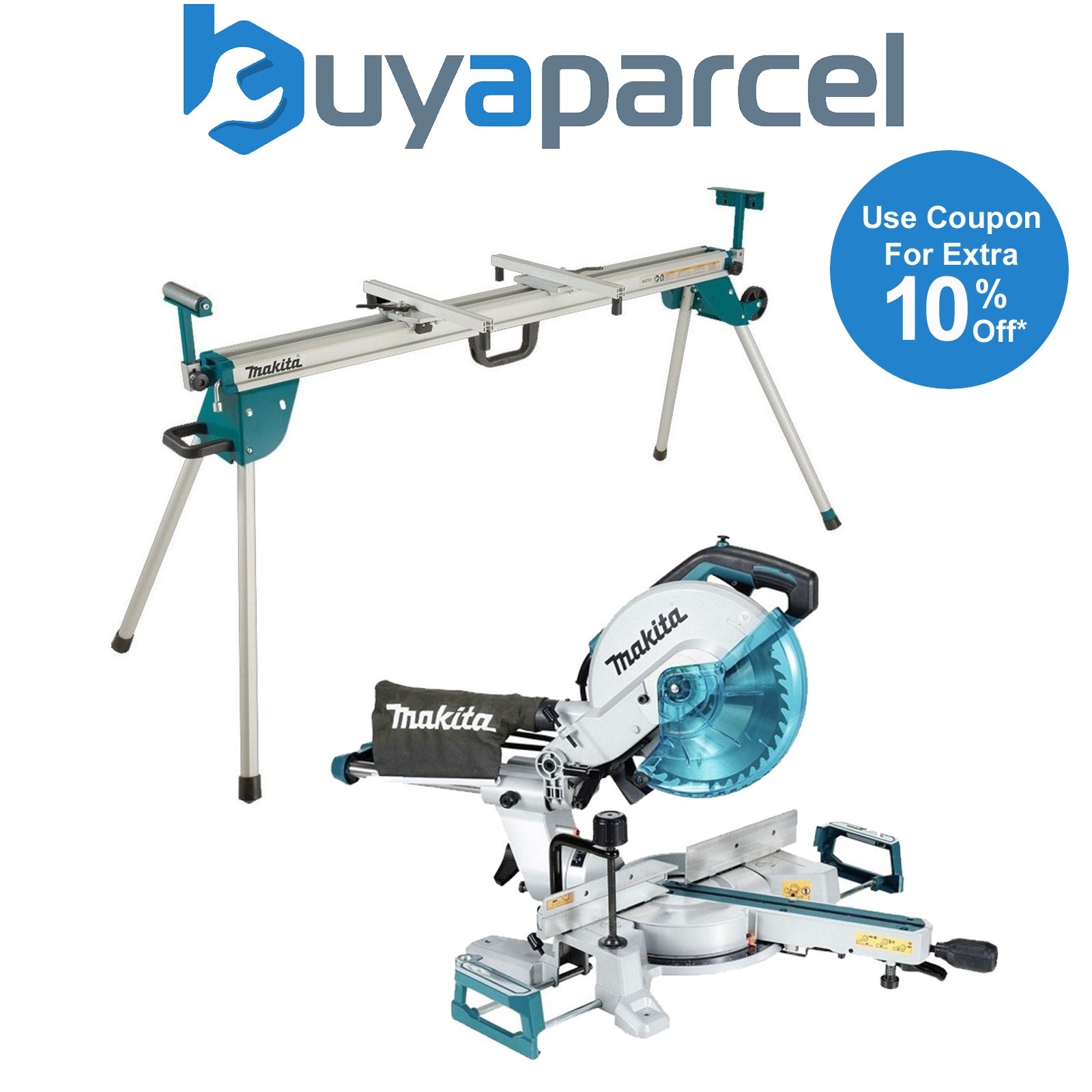 Makita LS1110F 240v 260mm 10" Slide Compound Mitre Saw + WST07 Extendable Stand