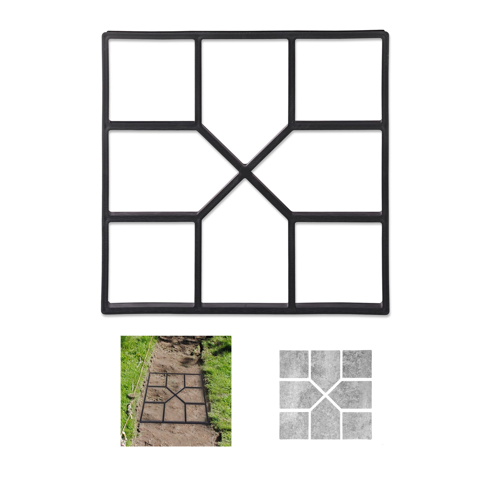 10x Concrete mould Paving Mold Stepping Stone Form 540 g Concrete Path Maker