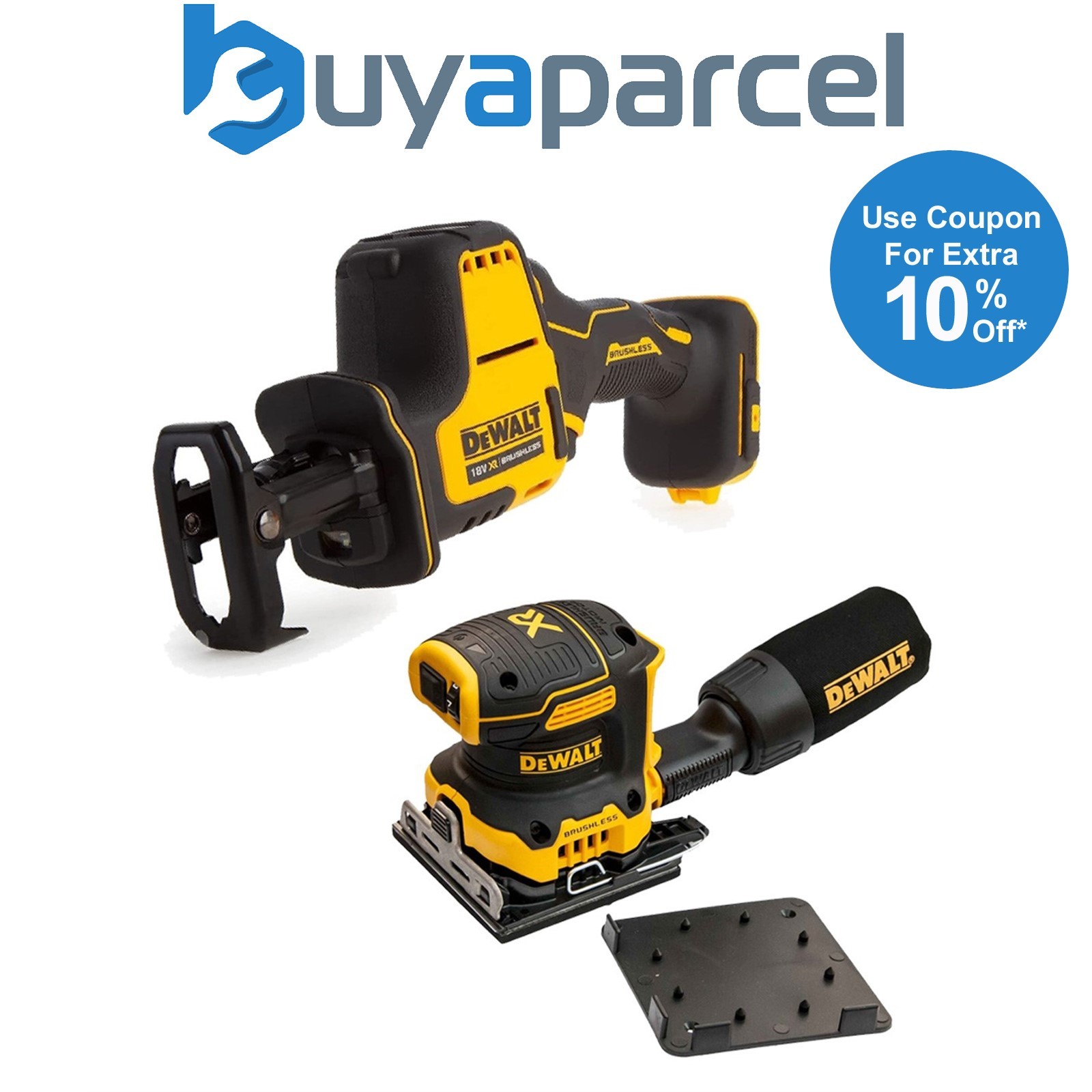 Dewalt DCS369N 18v XR Compact Brushless Reciprocating Saw & DCW200N Sander Bare