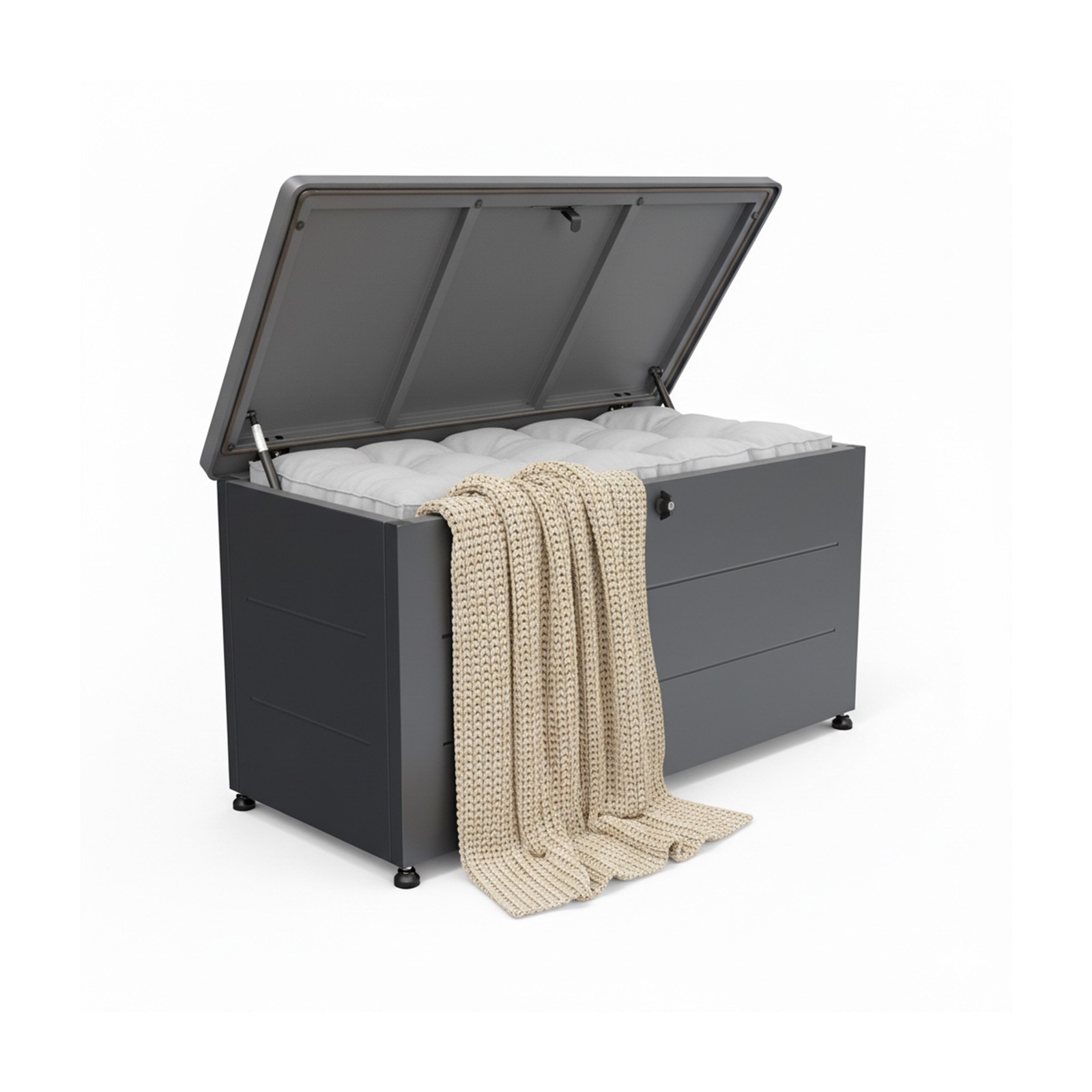 Garden Storage Chest Steel Lockable Cushion Box 220L