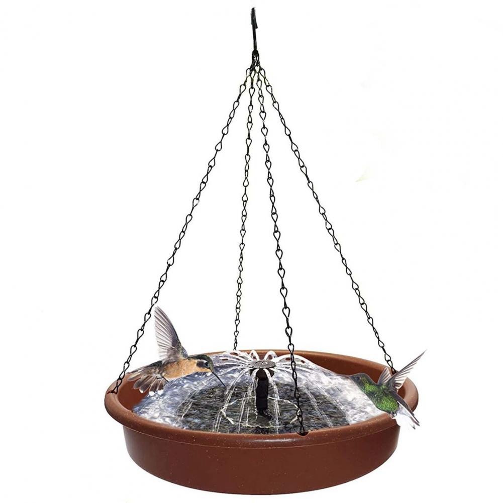 3X(Water Feeder Hangable Sturdy Bird Solar Sprinkler Pedestal Bird Bath2607