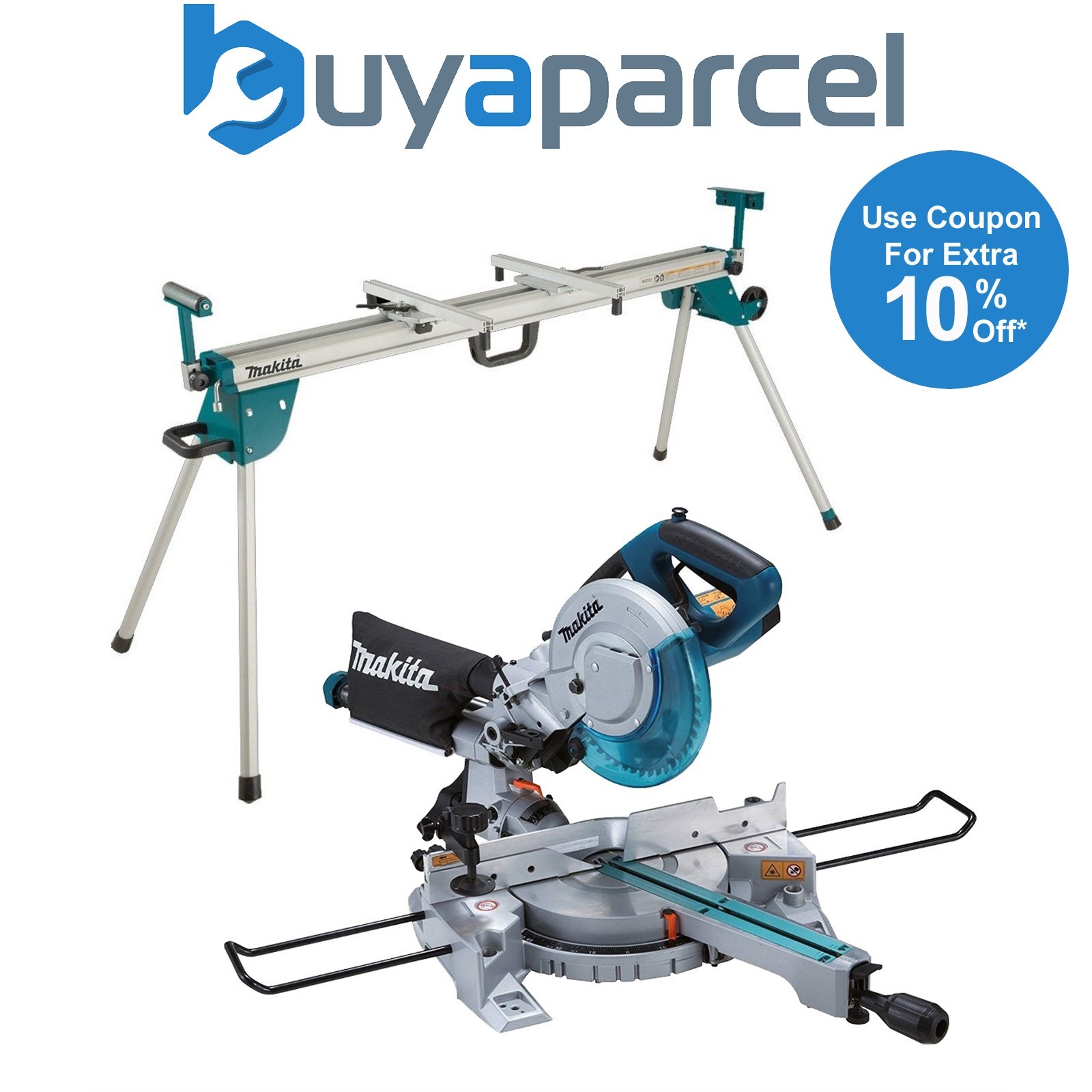 Makita LS0815FL 110v 216mm Slide Compound Mitre Saw + WST07 Extendable Stand