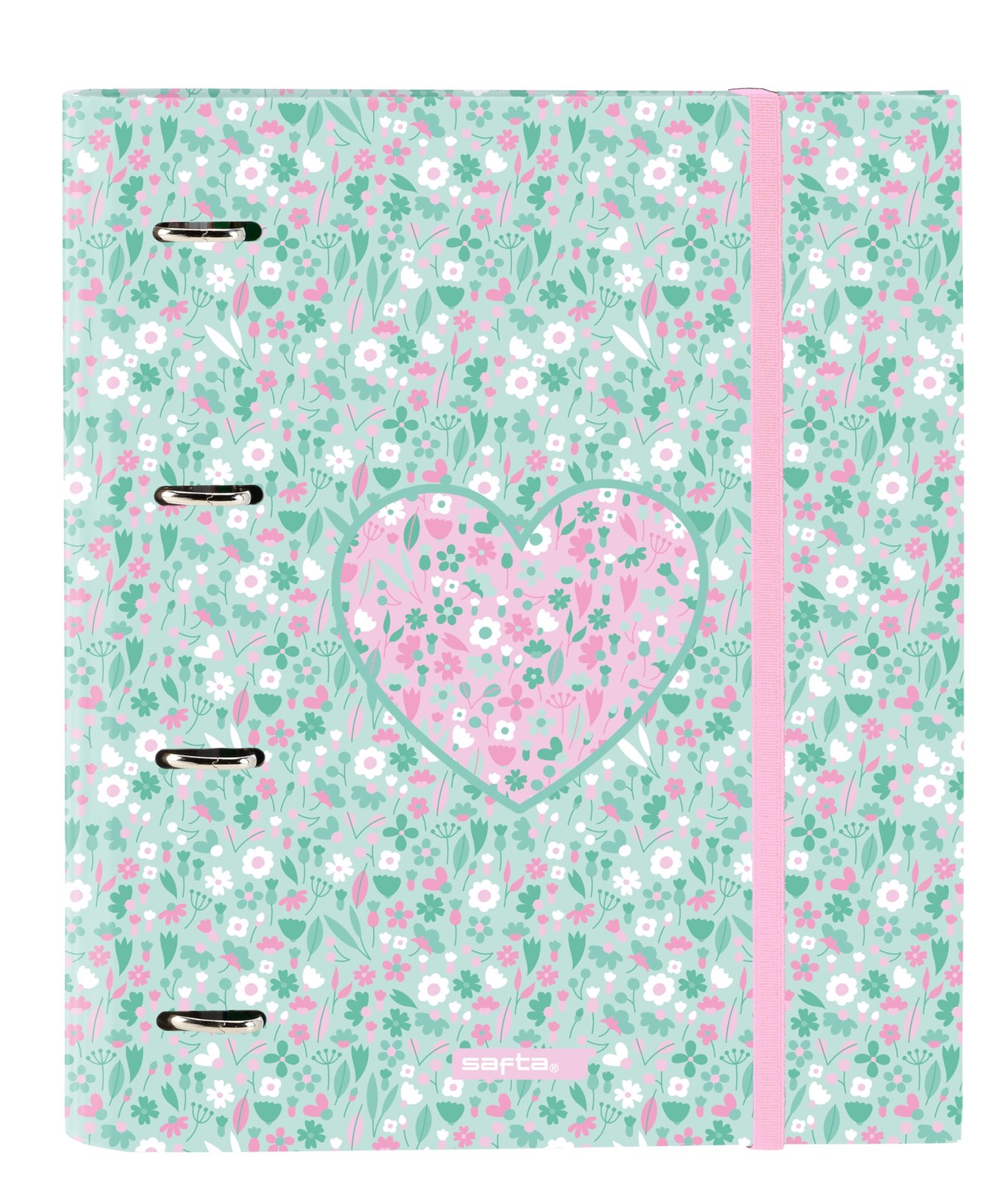 SAFTA Cuore – 4 Ring Binder 35 cm with 100 A4 Sheets, Ideal for Children of Diff