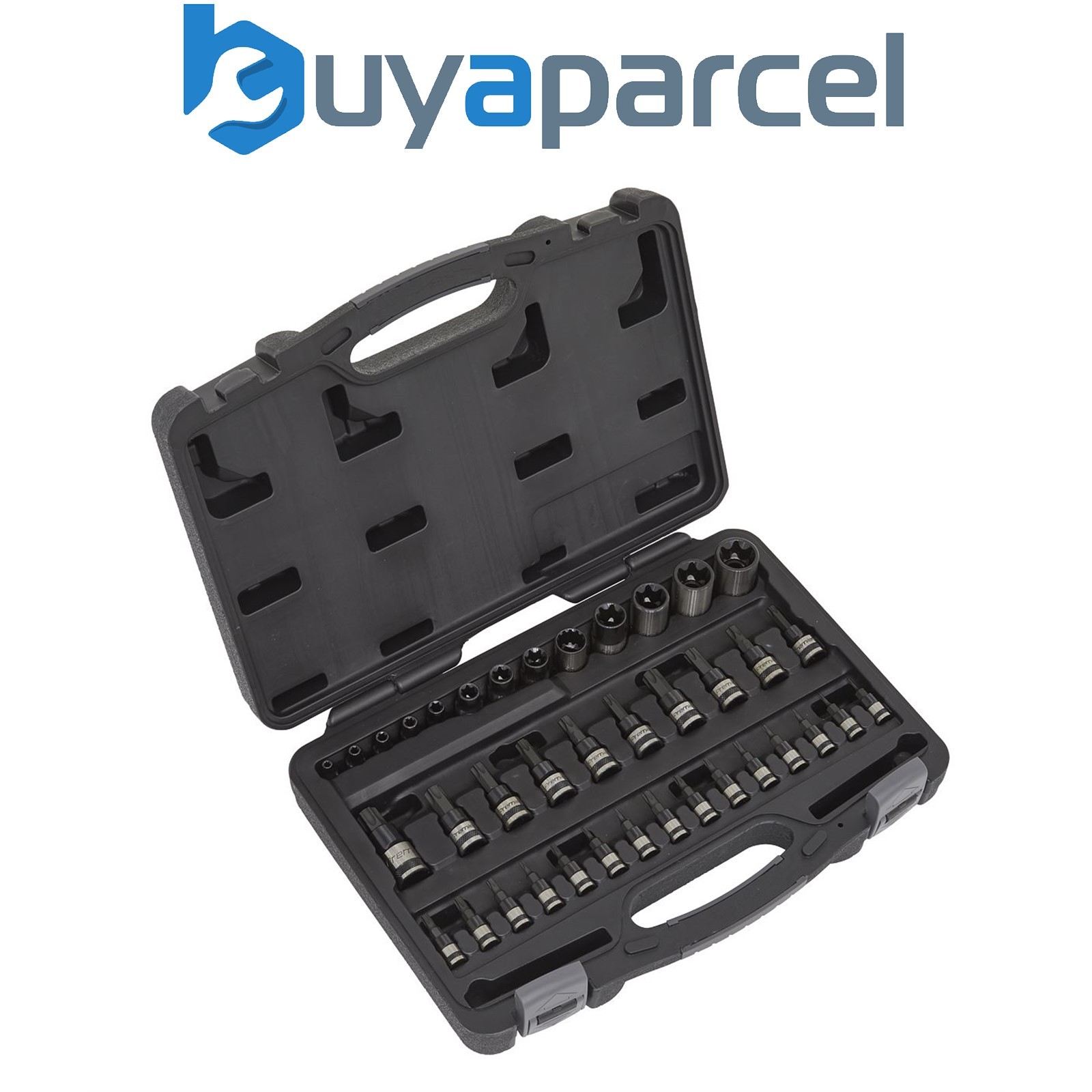 Sealey AK6197B Premier Black TRX-Star* Socket & Security Socket Bit Set 1/4", 3/