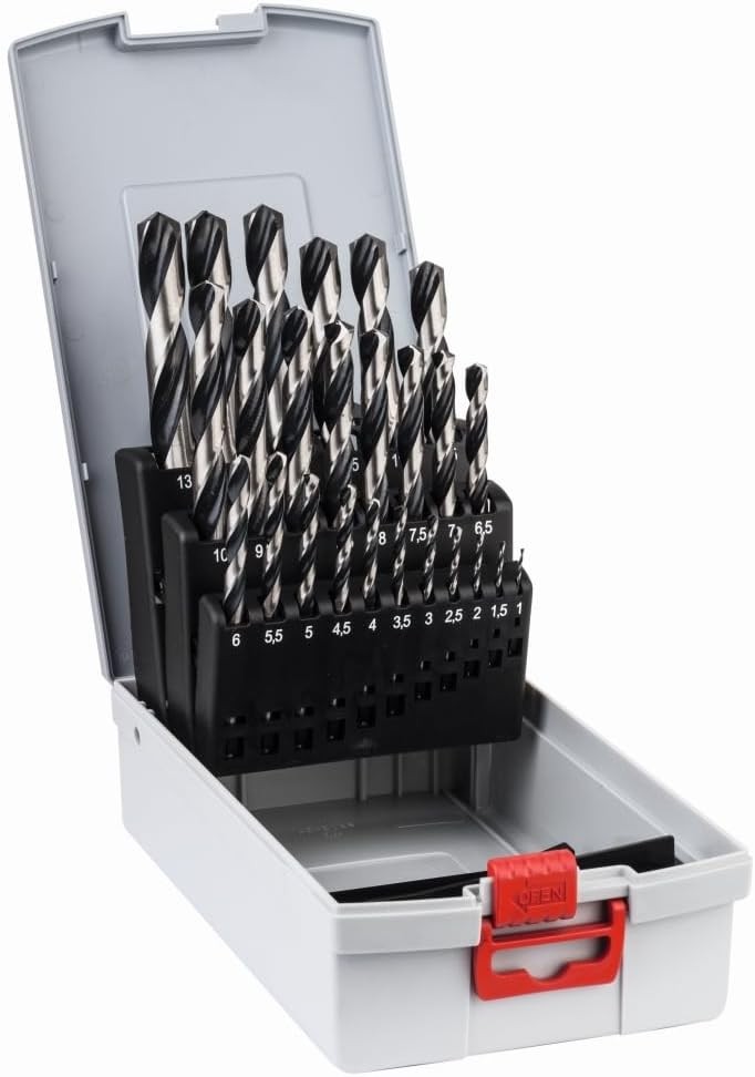 Bosch Professional 25-Piece PointTeQ HSS Twist Drill Bit Set (for Metal, ProBox