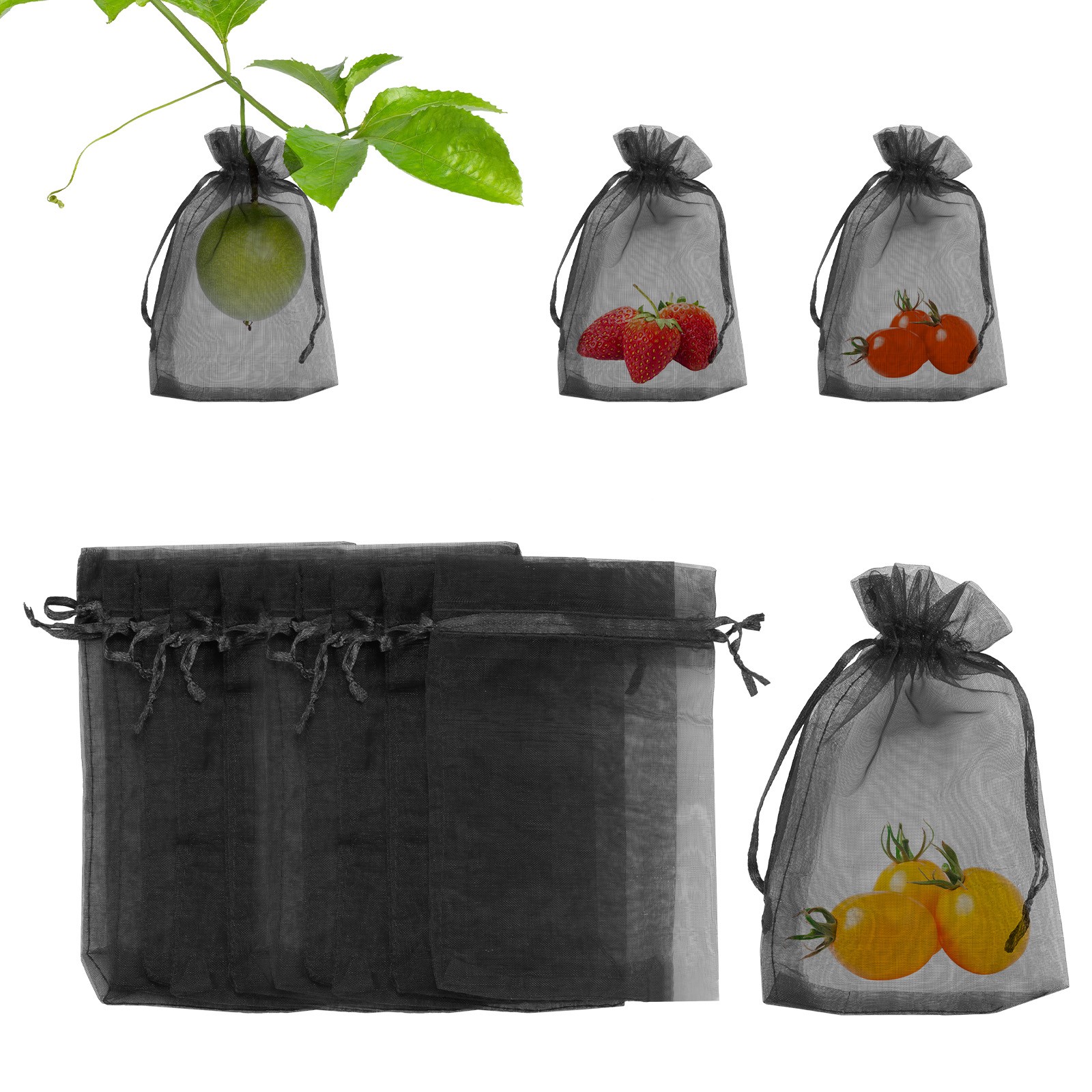200 Pcs Fruit Protection Bag - 4x6 Inch Fruit Bag Apply to Plants(Black)