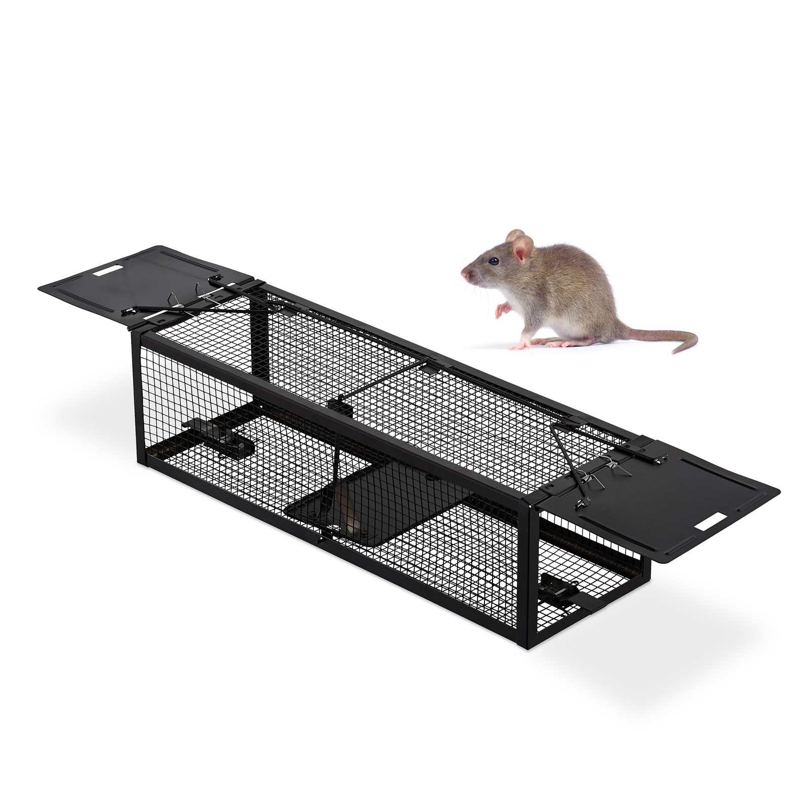 2x Live trap Mouse trap Box & cage traps, metal set