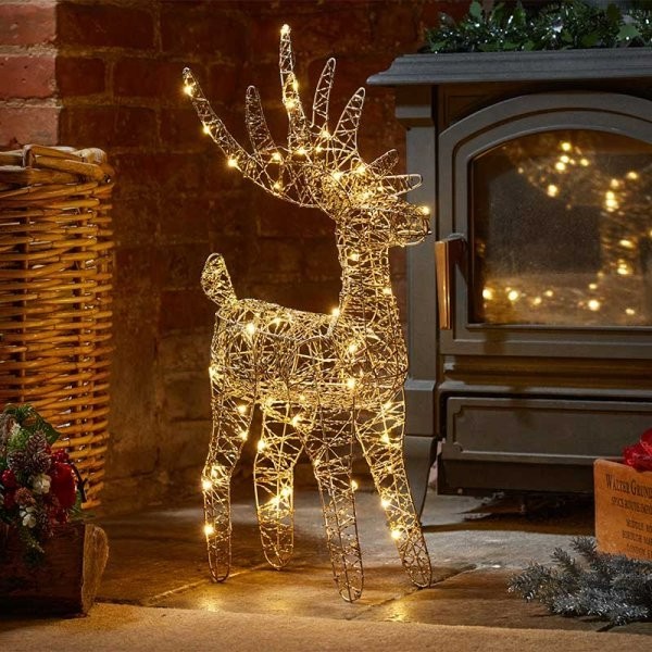 Christmas Reindeer LED Decoration Light Up Stag Figure Large Battery Xmas Decor