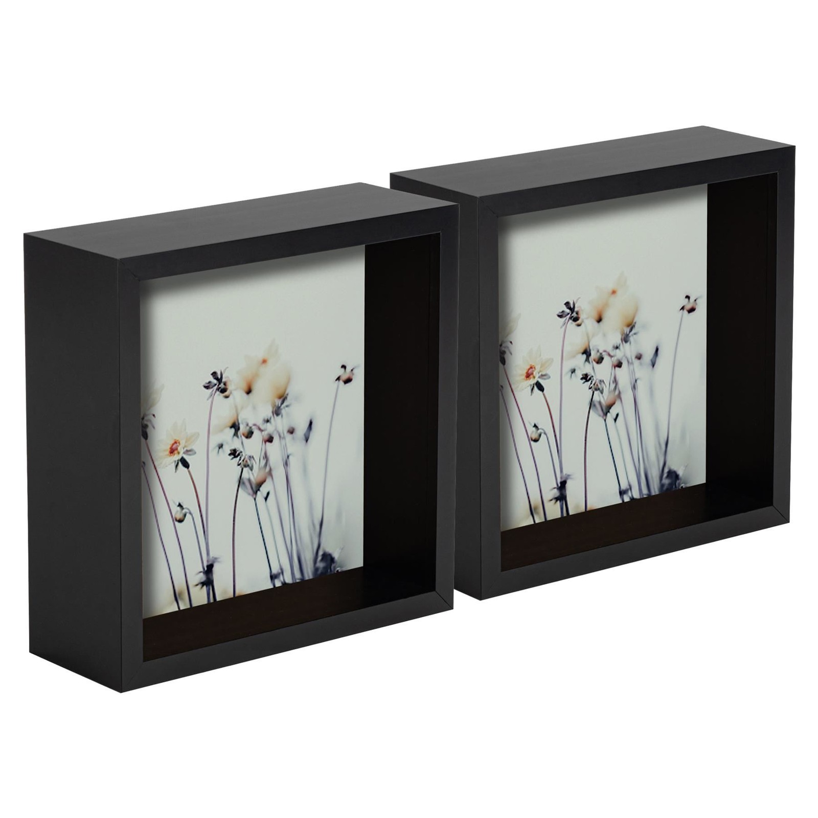5x 3D Deep Box Photo Frames Standing Hanging Craft Picture Frames 6 x 6" Black