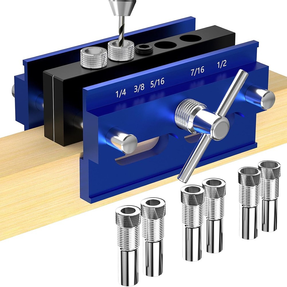 Self Centering Dowel Jig Kit, Drill Guide Jig for Straight Holes 6PCS1784