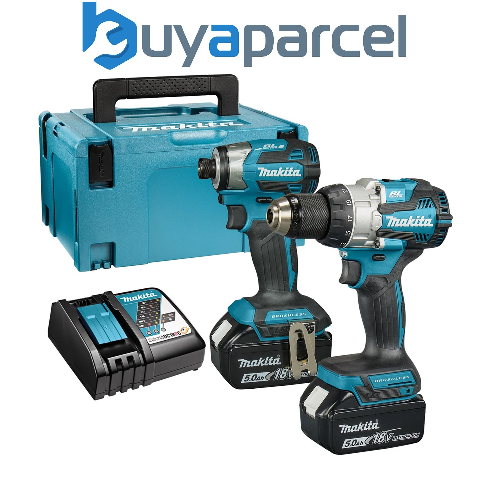Makita 18V DLX2528TJ Lithium Brushless Kit DHP489 Drill + DTD173 Impact 5.0ah