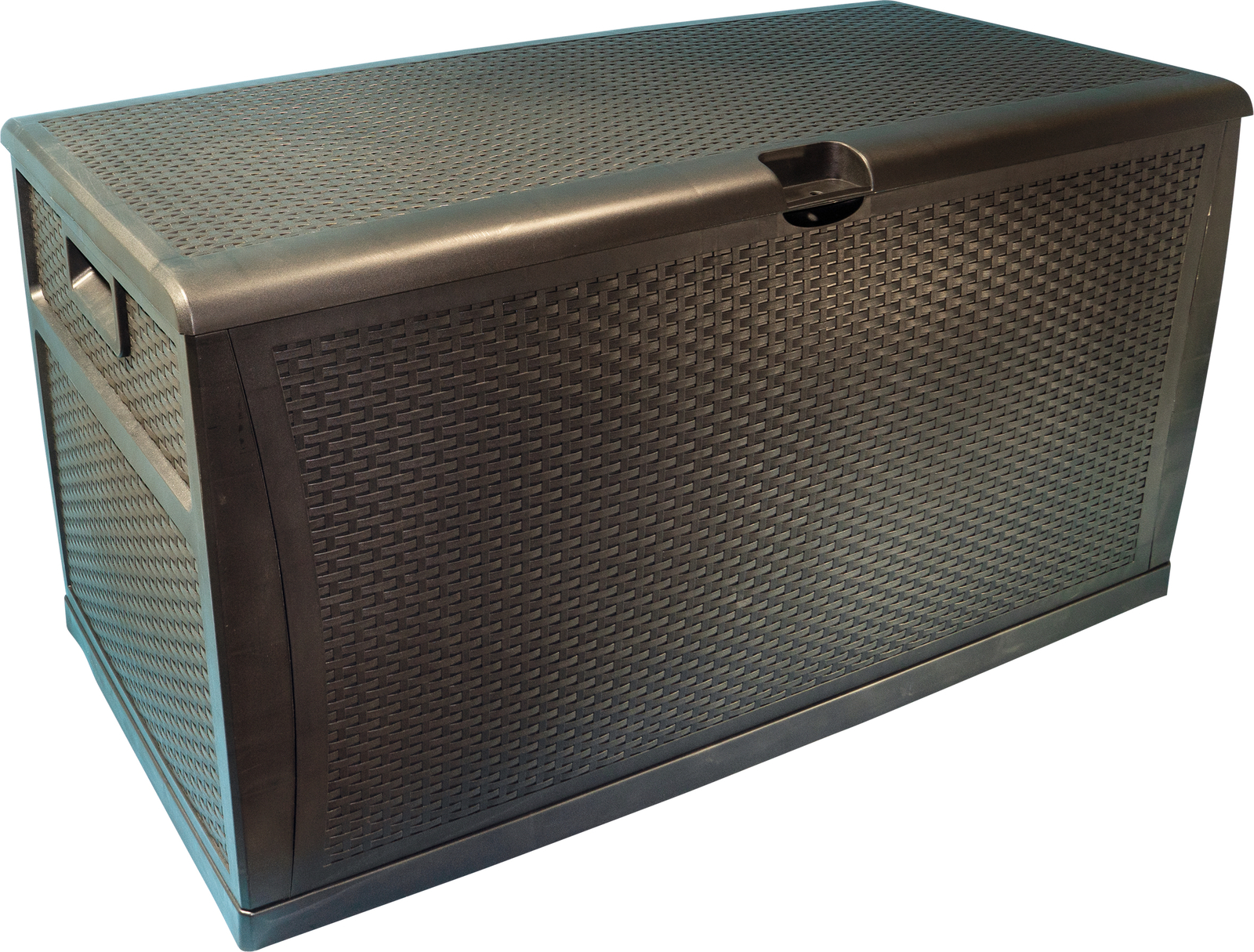 Rattan Style Outdoor Garden Storage Box 461 Litre Storage Lightweight Durable