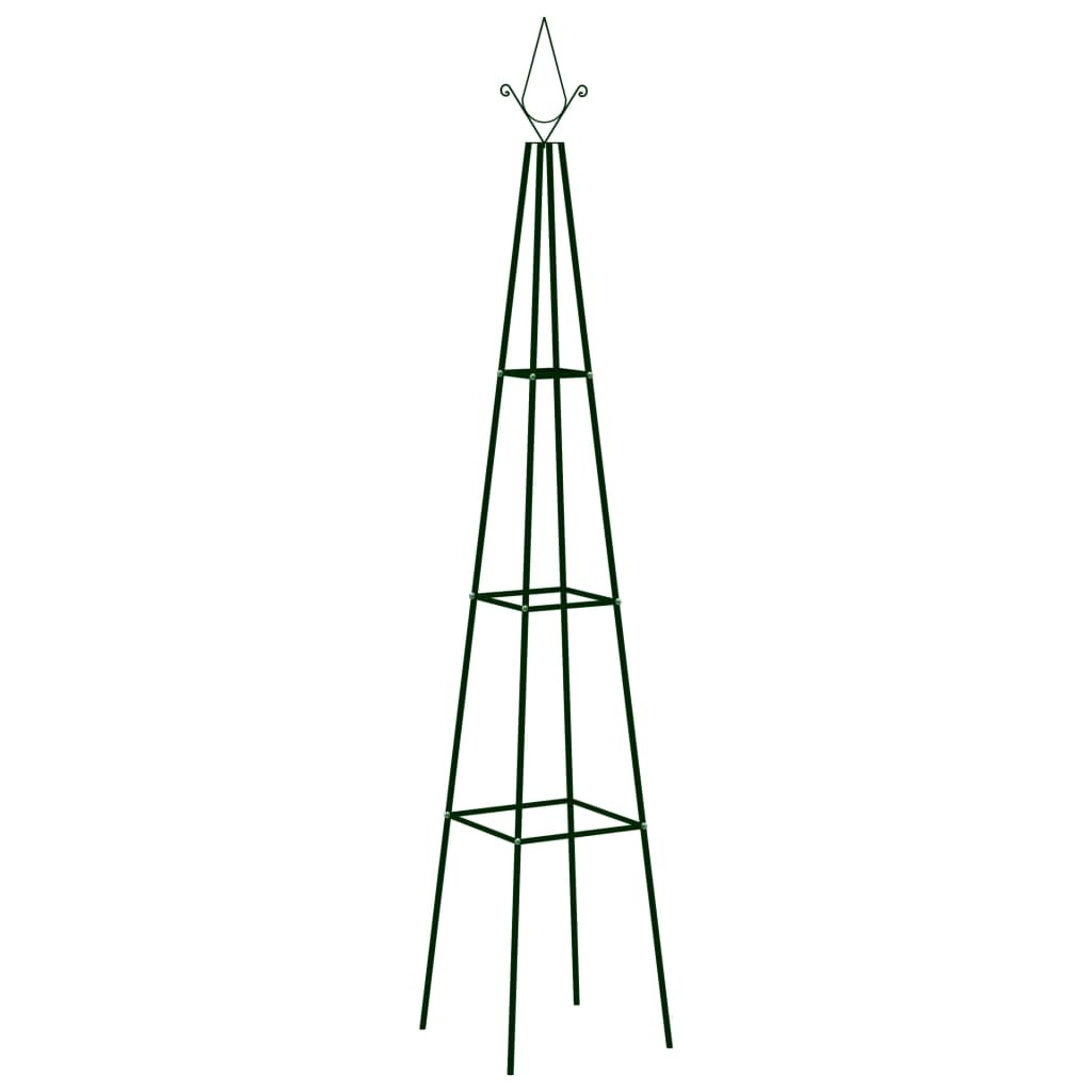 2x Garden Climbing Plant Racks Dark Green Iron Outdoor Display Stand vidaXL