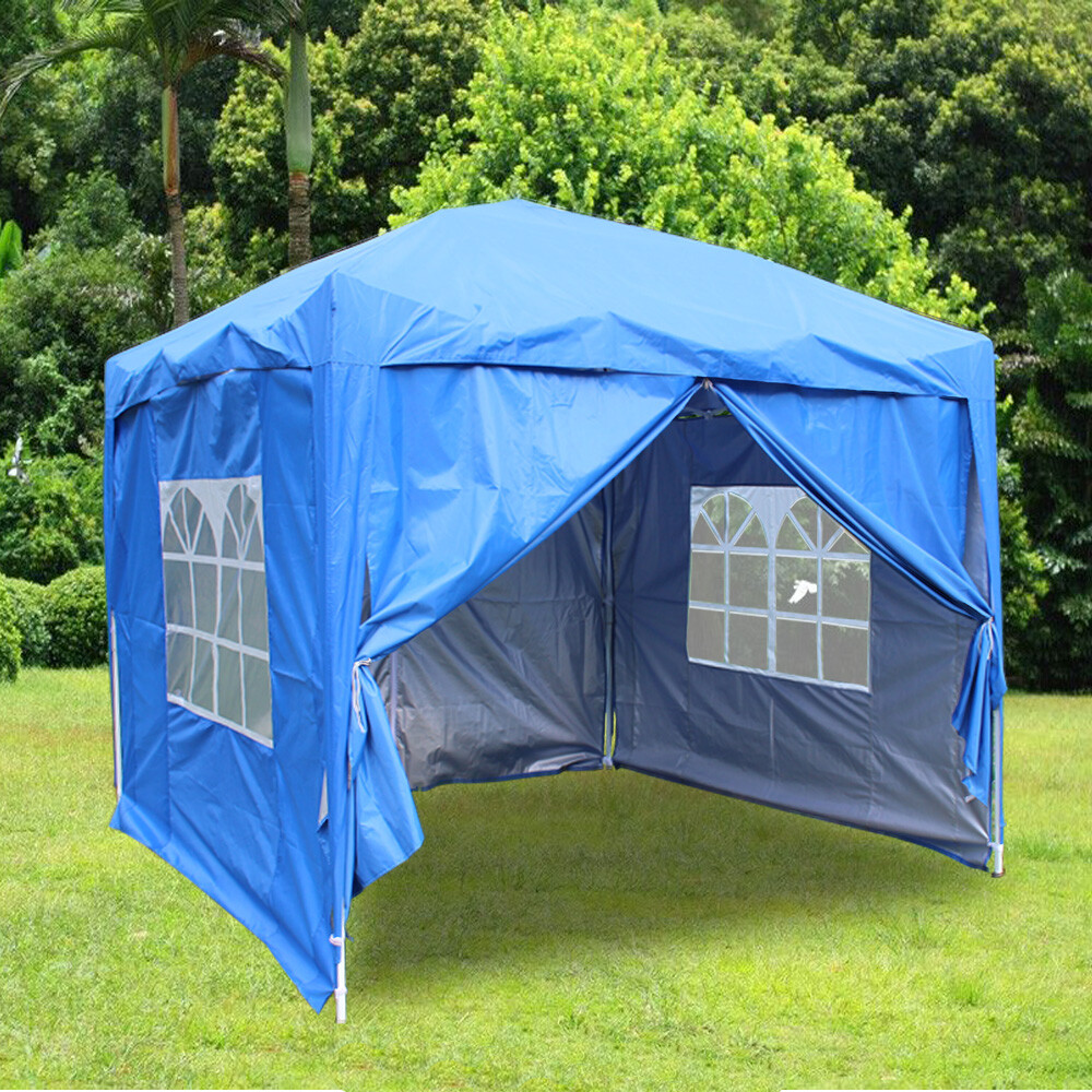 Outdoor 2x2M Pop Up Gazebo Patio Garden Marquee Canopy Party Wedding Tent Blue