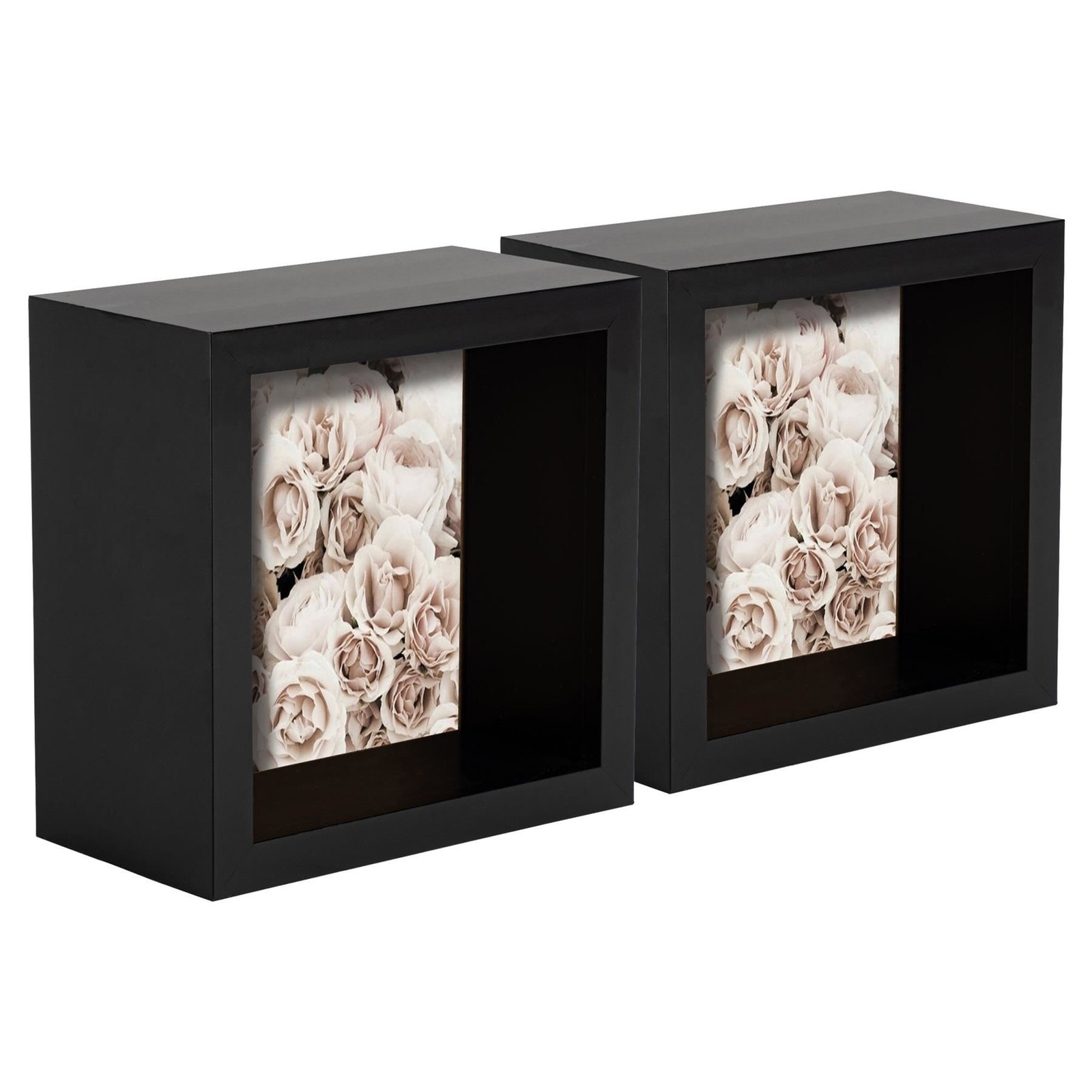 5x 3D Deep Box Photo Frames Standing Hanging Craft Picture Frames 4 x 4" Black