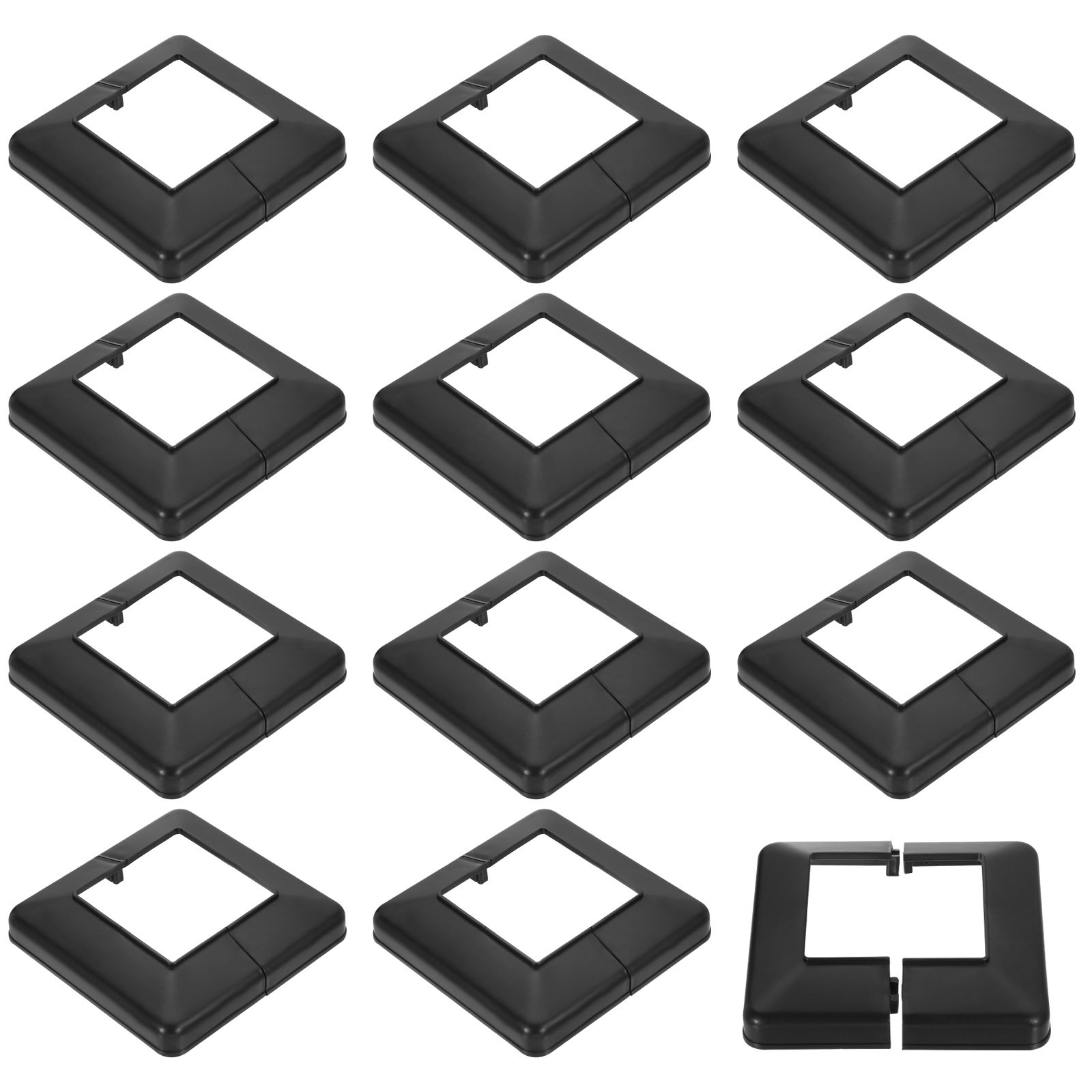 Post Skirt, 12pcs 100x100mm Plastic Base Cover Trim Skirt,165x165mm(Overall)