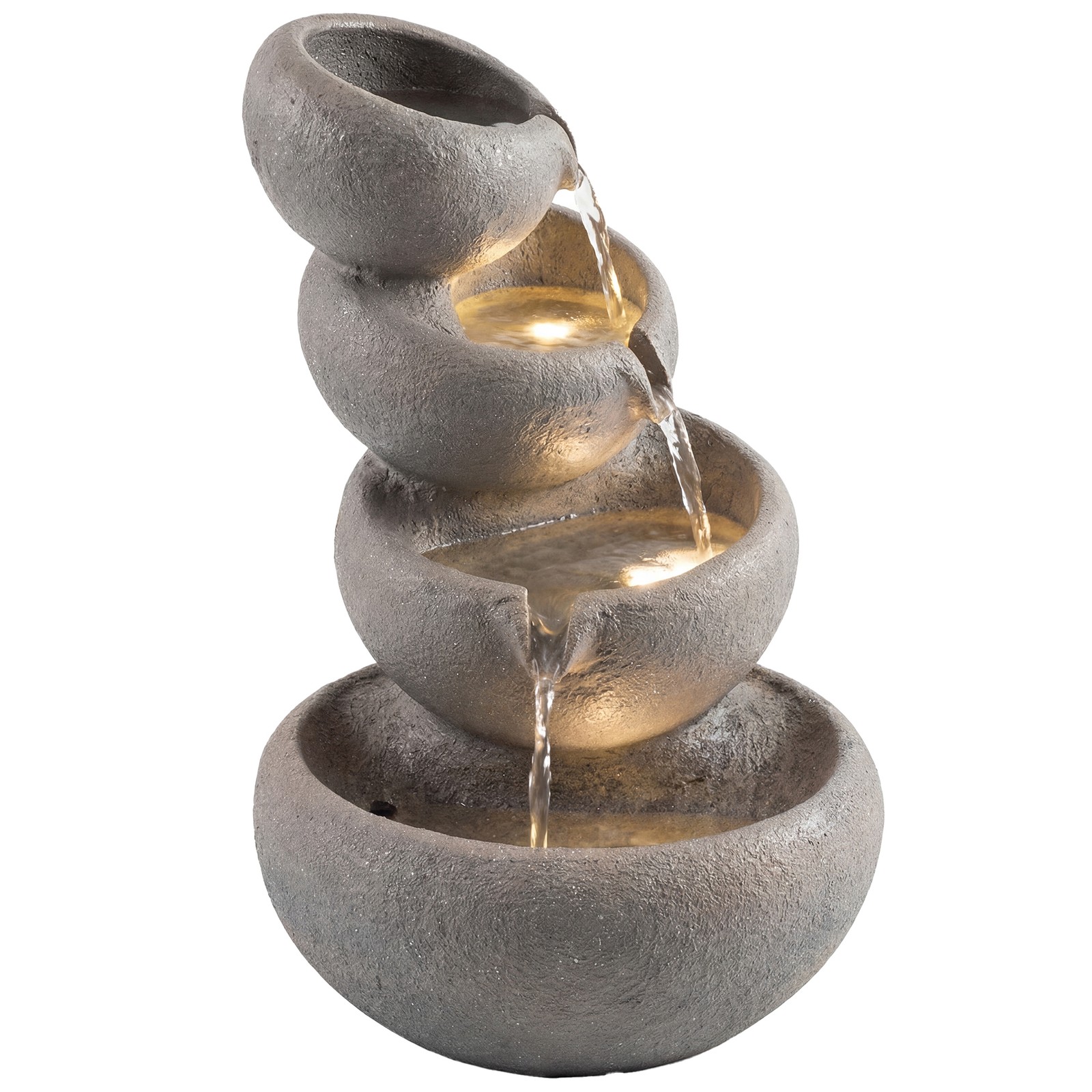 Outsunny Water Fountain Outdoor, 4-Tier Garden Water Feature