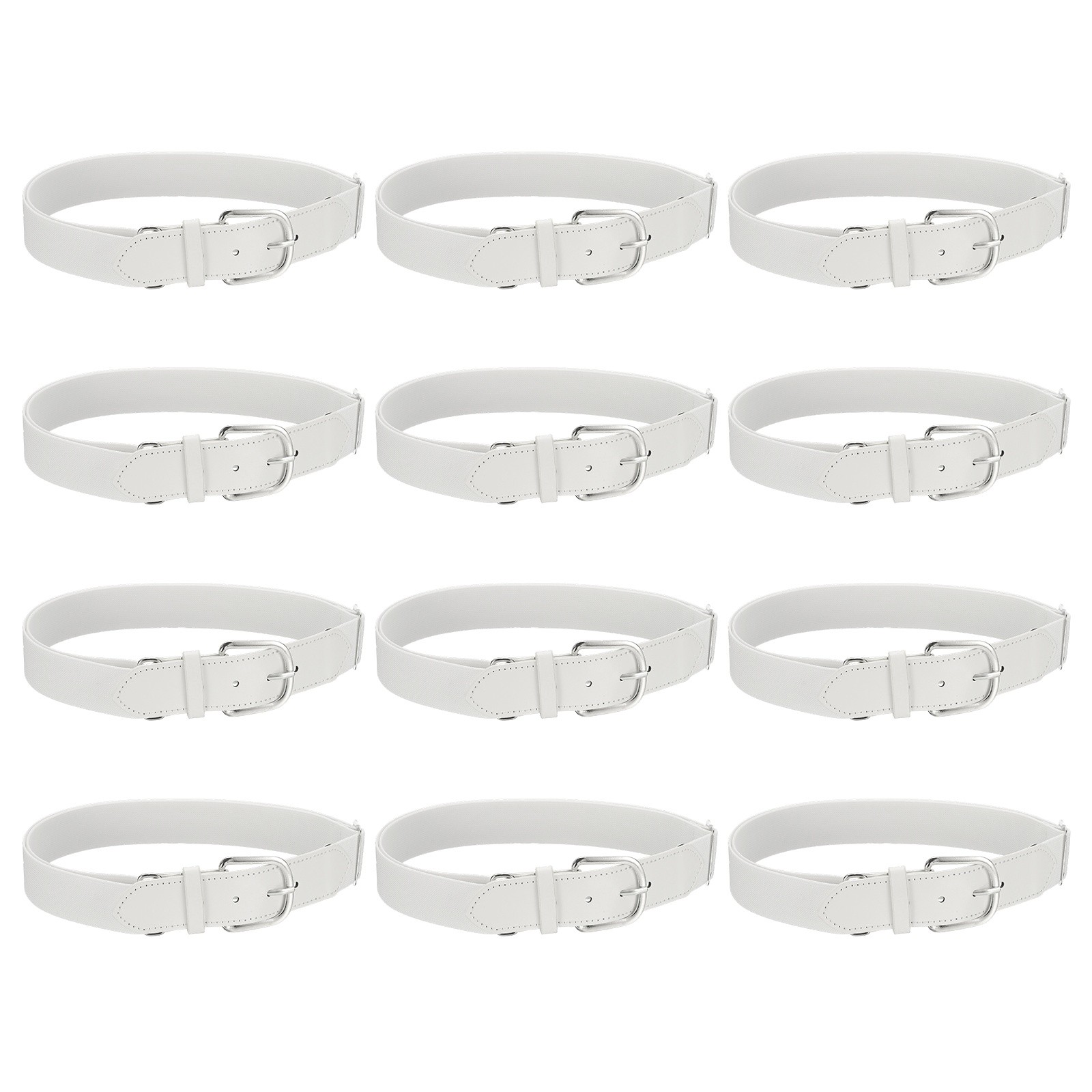 Baseball Belt Softball Belt Fit for Adult- (12 Pack, White)
