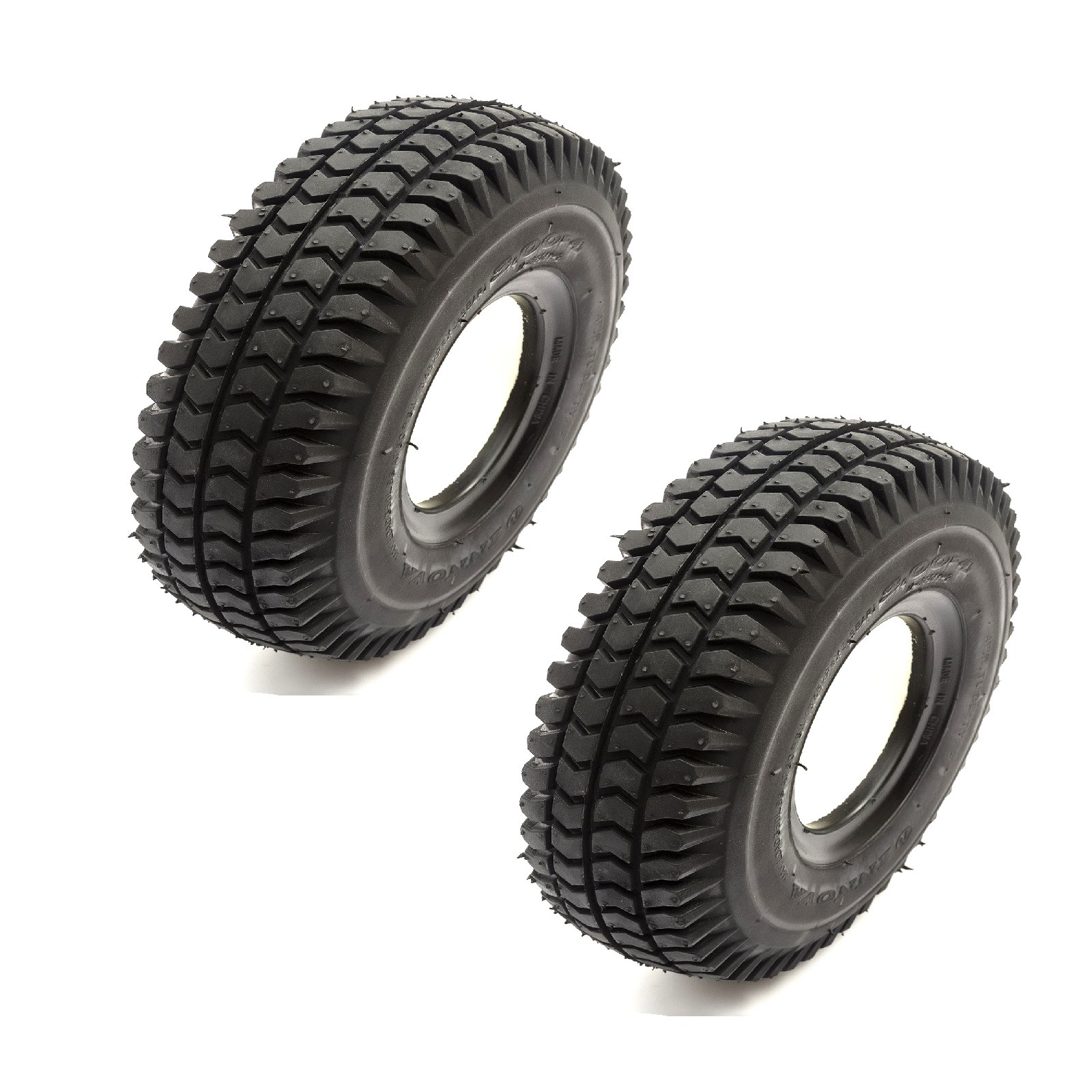 2 Solid PU Tyre 3.00-4 4 Inch Black Puncture Proof Mobility Scooter Block Tread