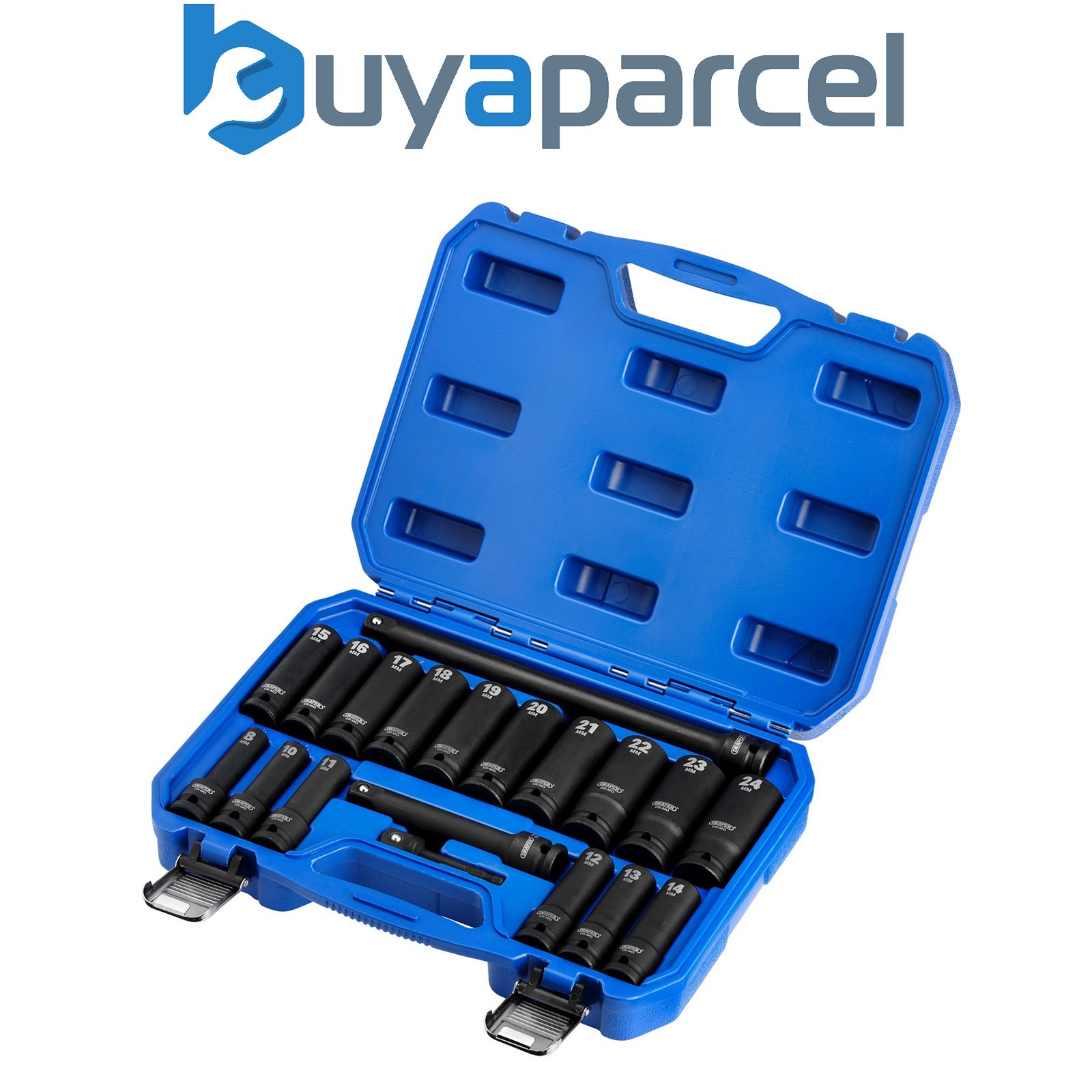 Draper 04577 Draper HI-TORQ Metric Deep Impact Socket Set, 1/2" Sq. Dr. (19 Piec