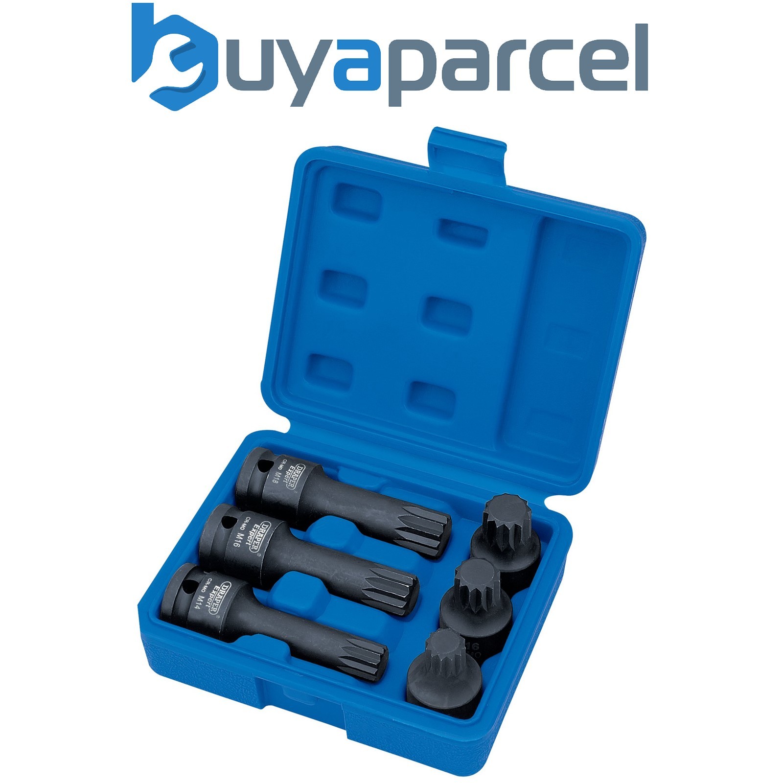 Draper 28881 Draper Expert Impact Spline Bit Set, 1/2" Sq. Dr. (6 Piece)