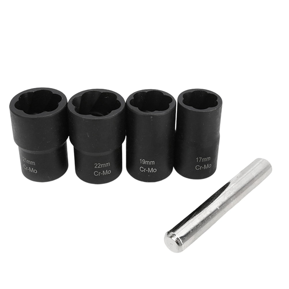 17-22mm Car Tire Broken Screw Extractor Disassembly Thread Tool Set 5 Pcs1947