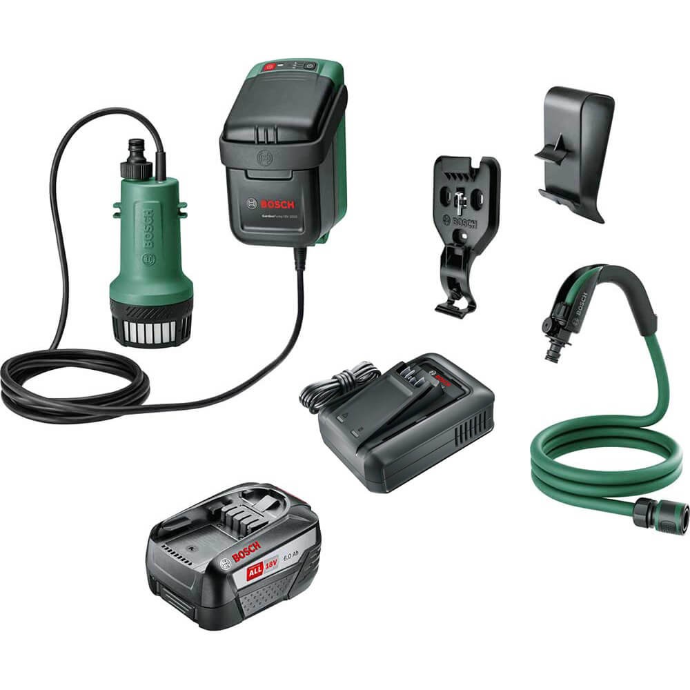 Bosch GARDENPUMP 18-2000 P4A 18v Cordless Submersible Water Pump 1 x 6ah Li-ion
