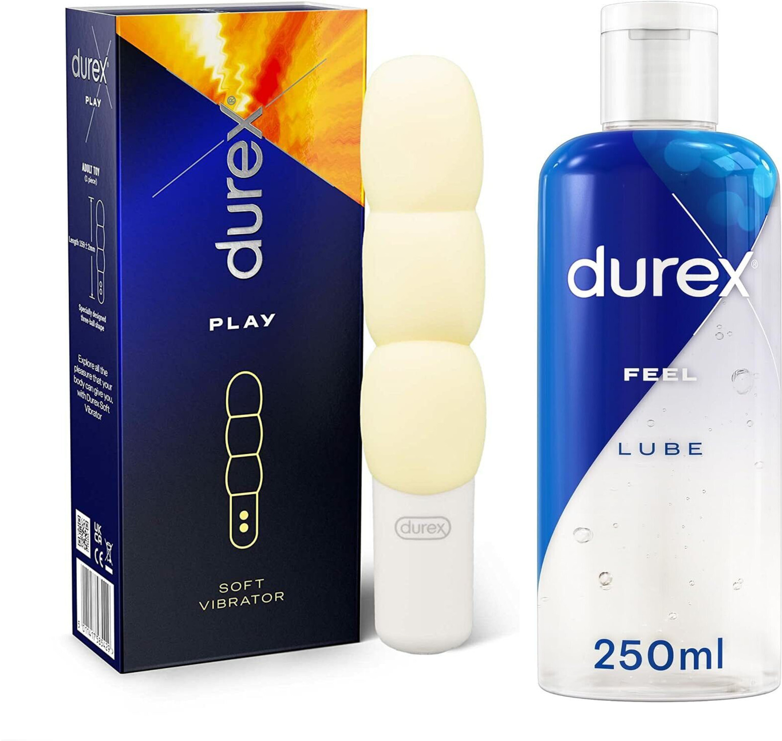Durex Play Soft Vibrator - Yellow + Durex Feel Lube - 250ml