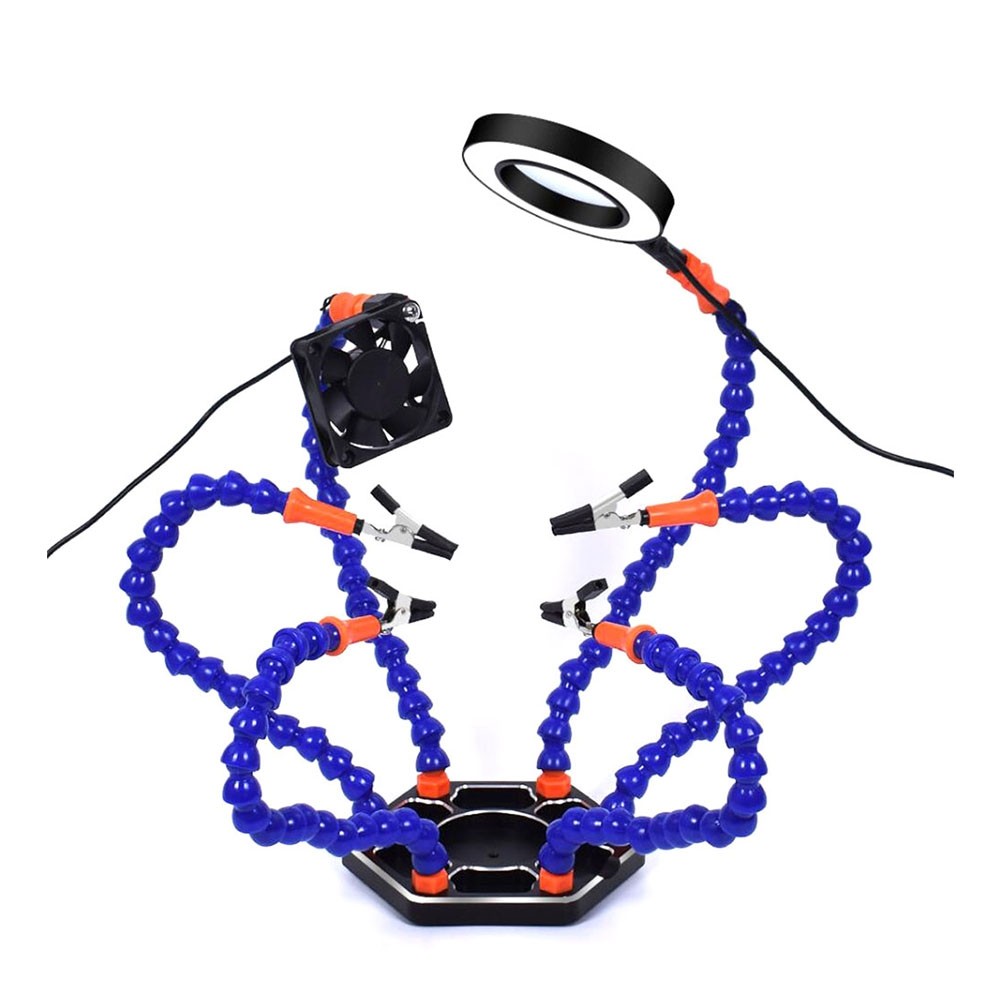 Electronic Soldering Helping Hands Tool with 3X Magnifier LED Flashlight9887