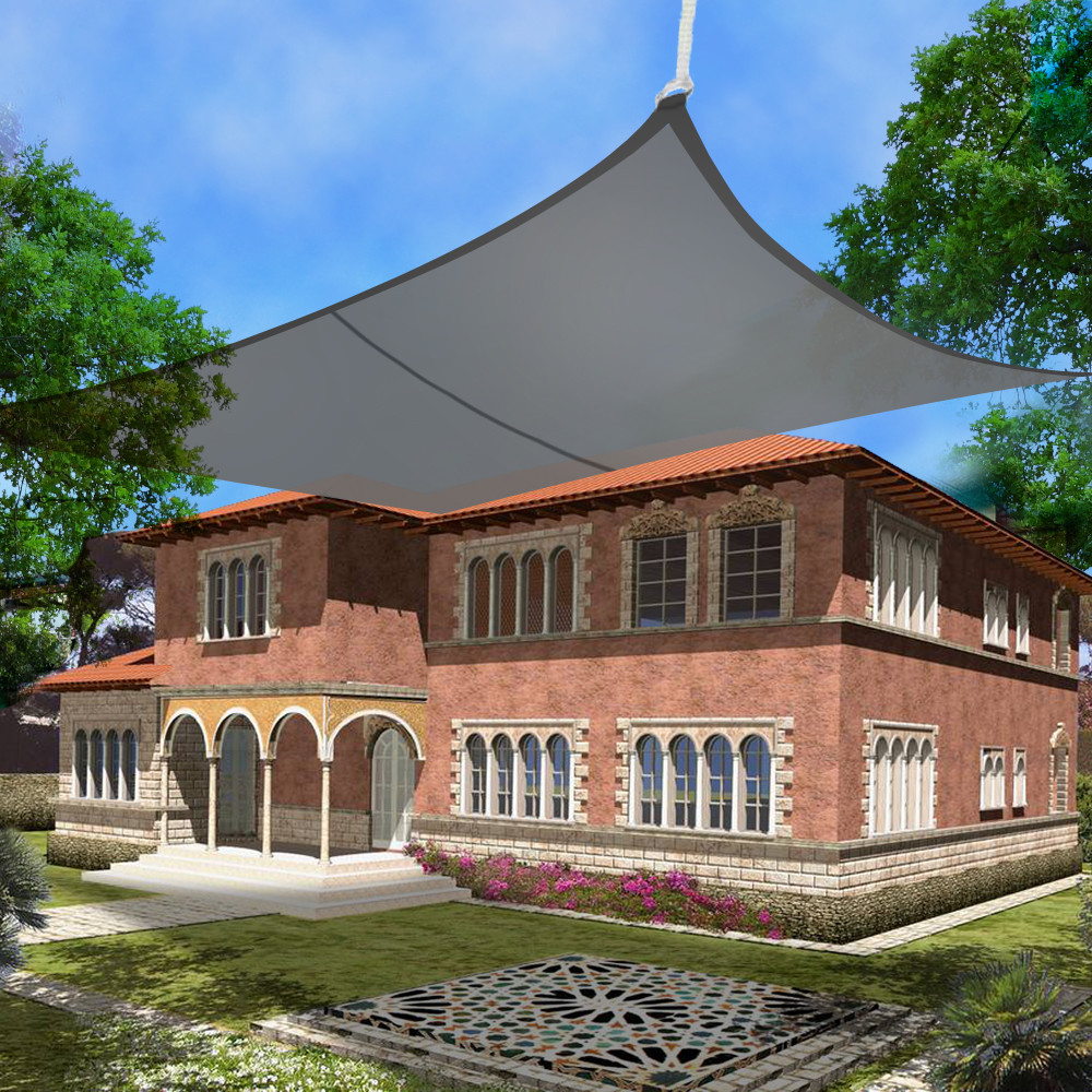 4m x 3m Sun Shade Sail Garden Canopy Awning Screen 98% UV Block Anthracite