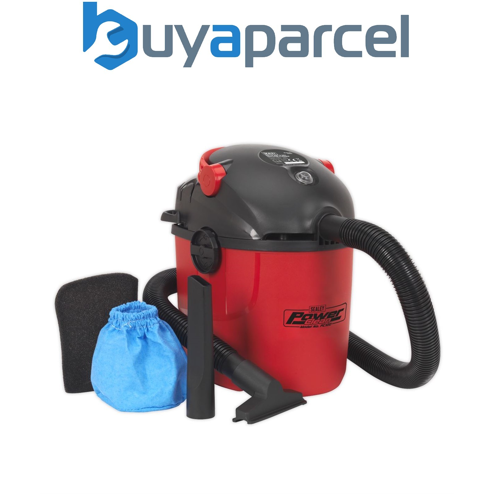 Sealey PC100 10L Vacuum Cleaner Wet & Dry 1000W/230V