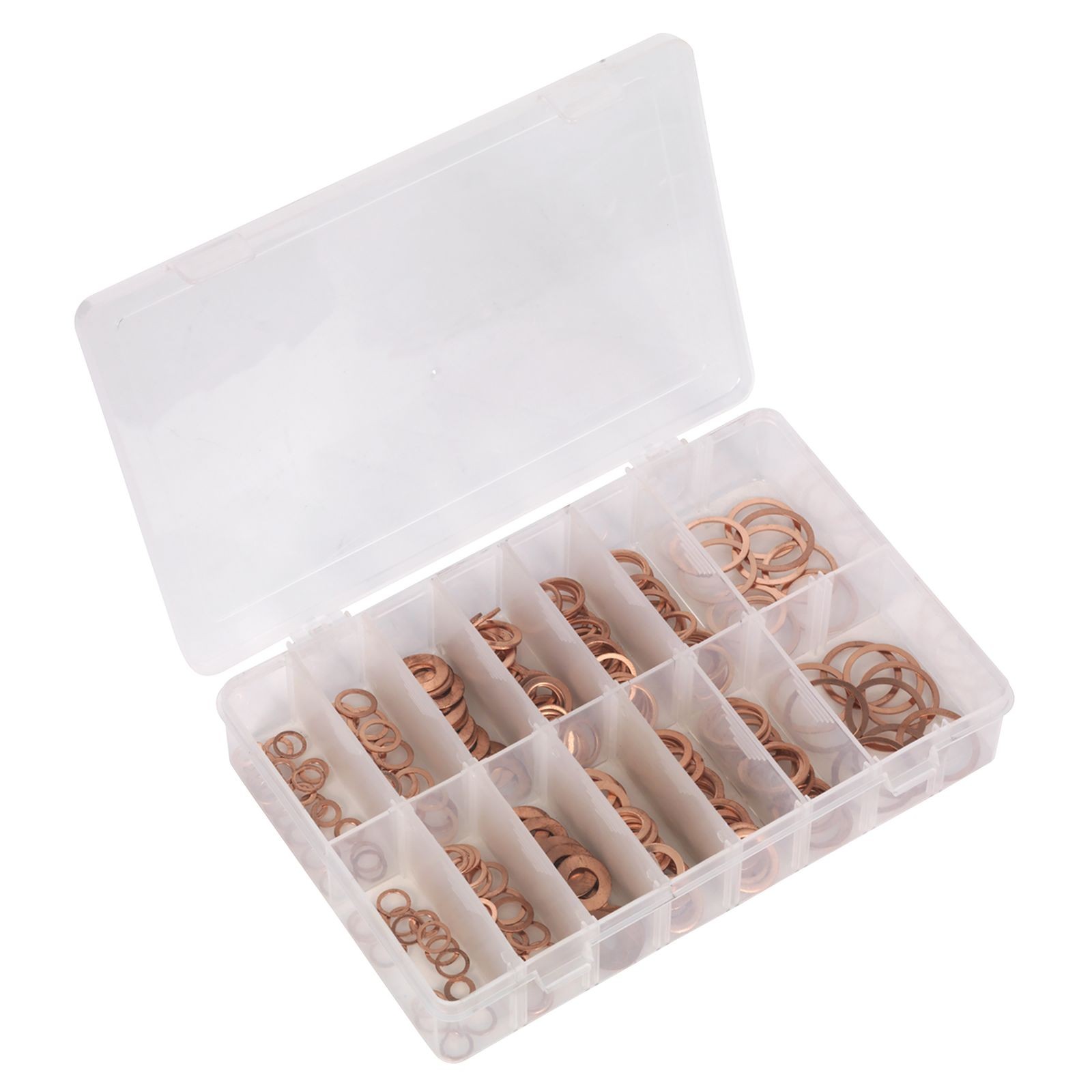 Sealey Diesel Injector Copper Washer Assortment 250pc Metric - Part No. AB027CW