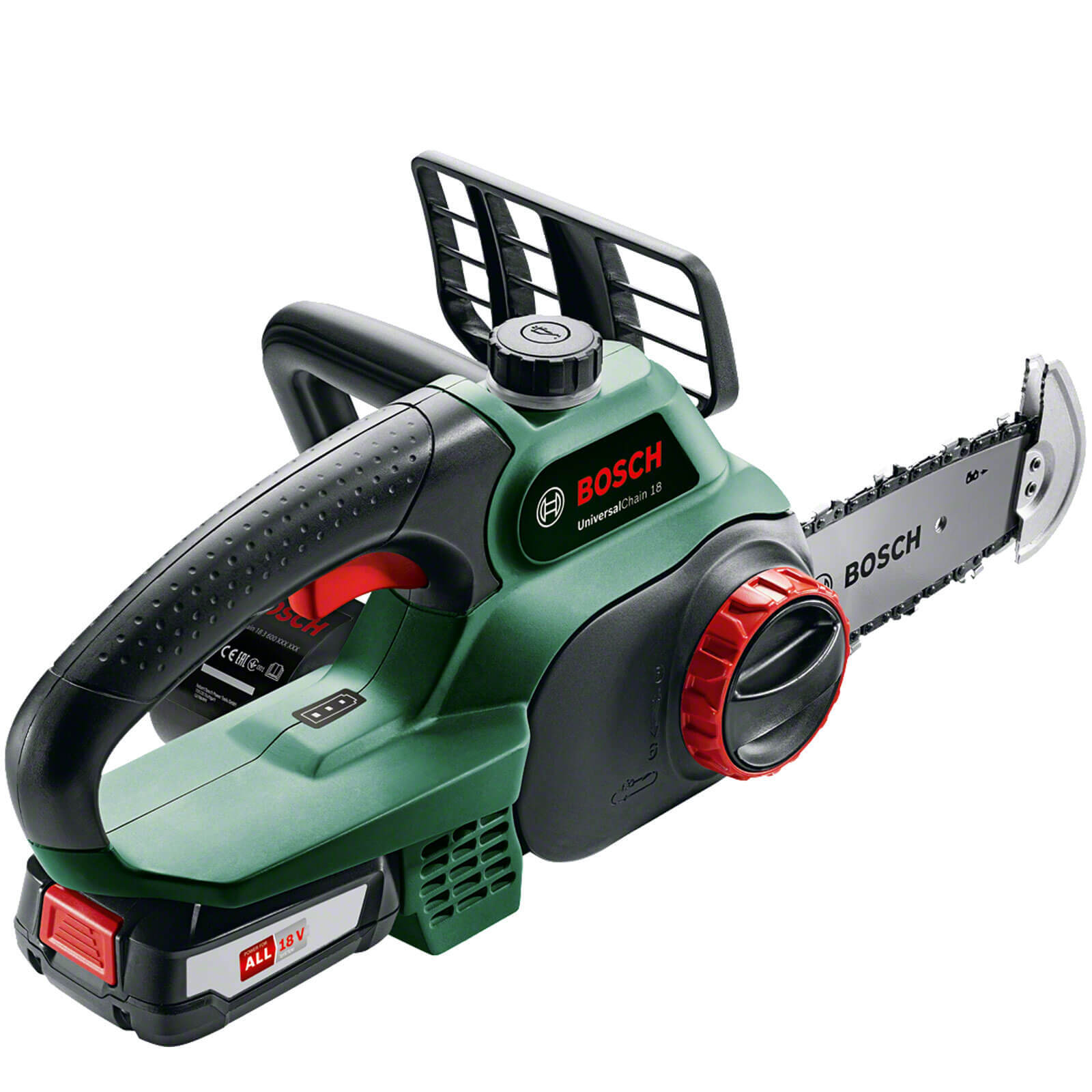 Bosch UNIVERSALCHAIN P4A 18v Cordless Chainsaw 200mm 1 x 2.5ah Li-ion
