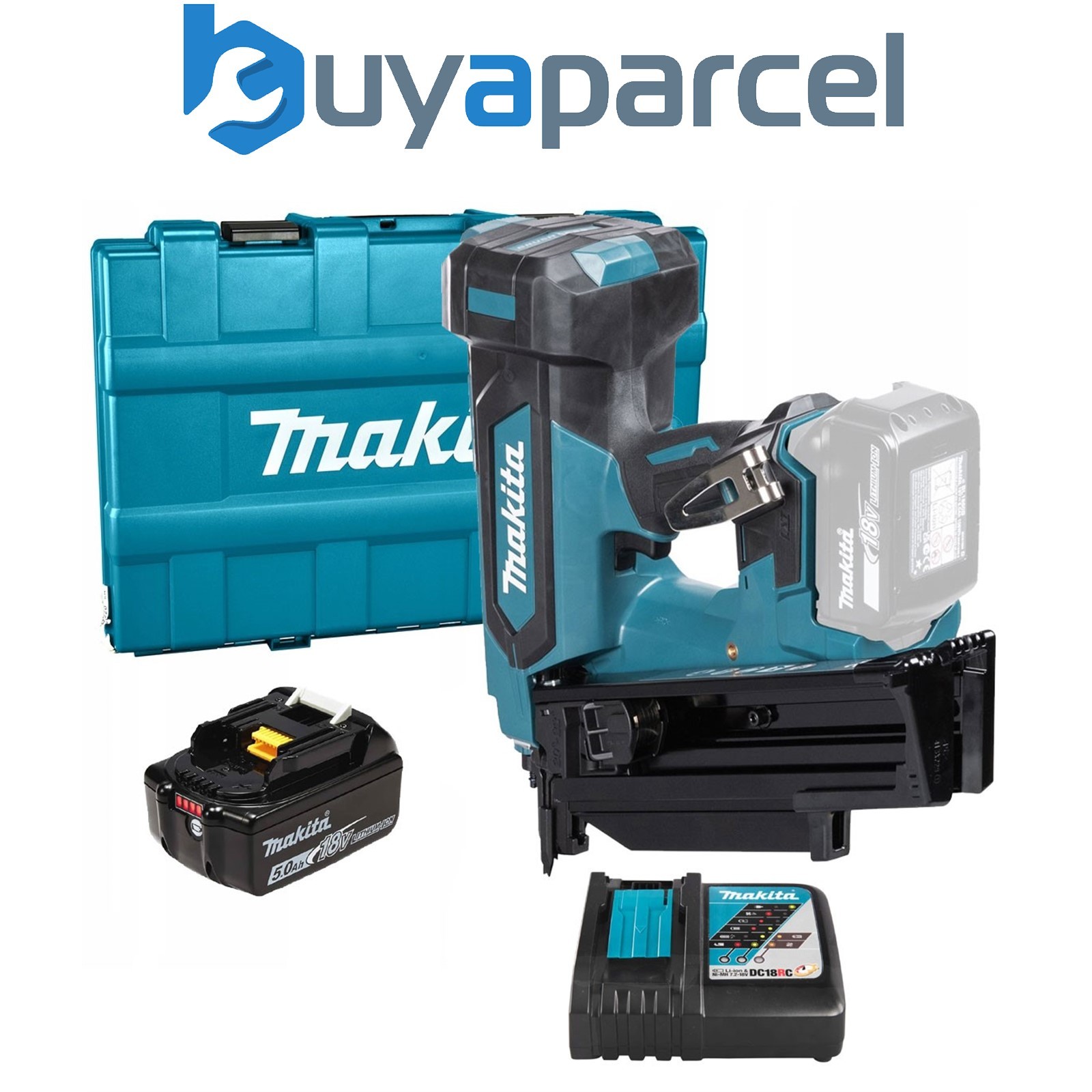 Makita DBN901RT 18v Brushless 90mm Gasless Framing Nailer 1st Fix Round 1x5ah