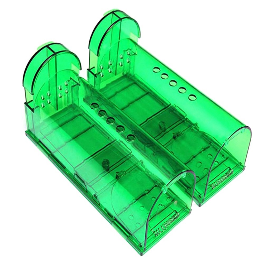 2X(Transparent Mouse Trap Mice Live Catcher Reusable Small Animals Cage K2G6)