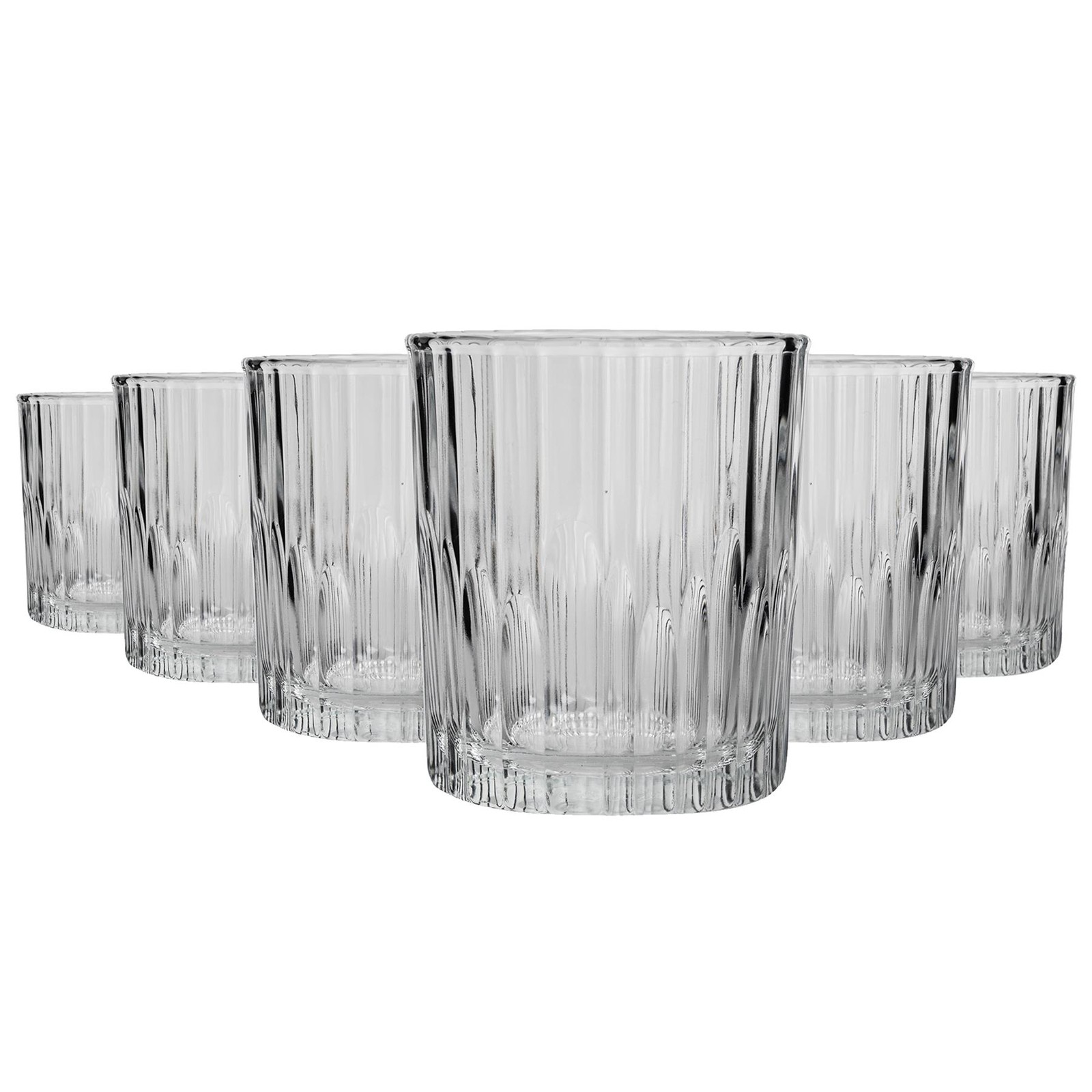 12x Manhattan Vintage Whisky Glasses Tempered Old Fashioned Tumblers 220ml