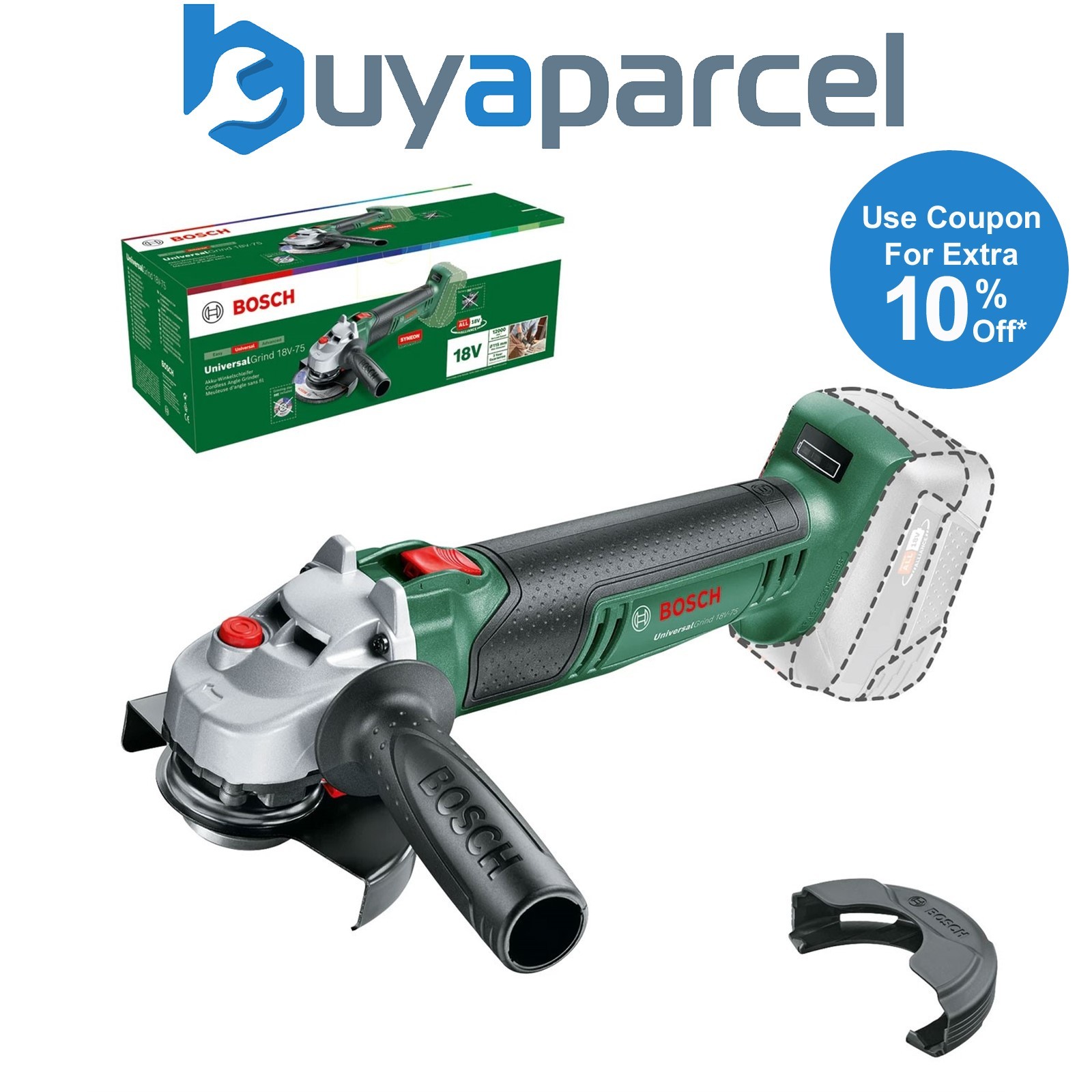Bosch UniversalGrind 18v 18V-75 Cordless Angle Grinder 115mm Soft Start - Bare