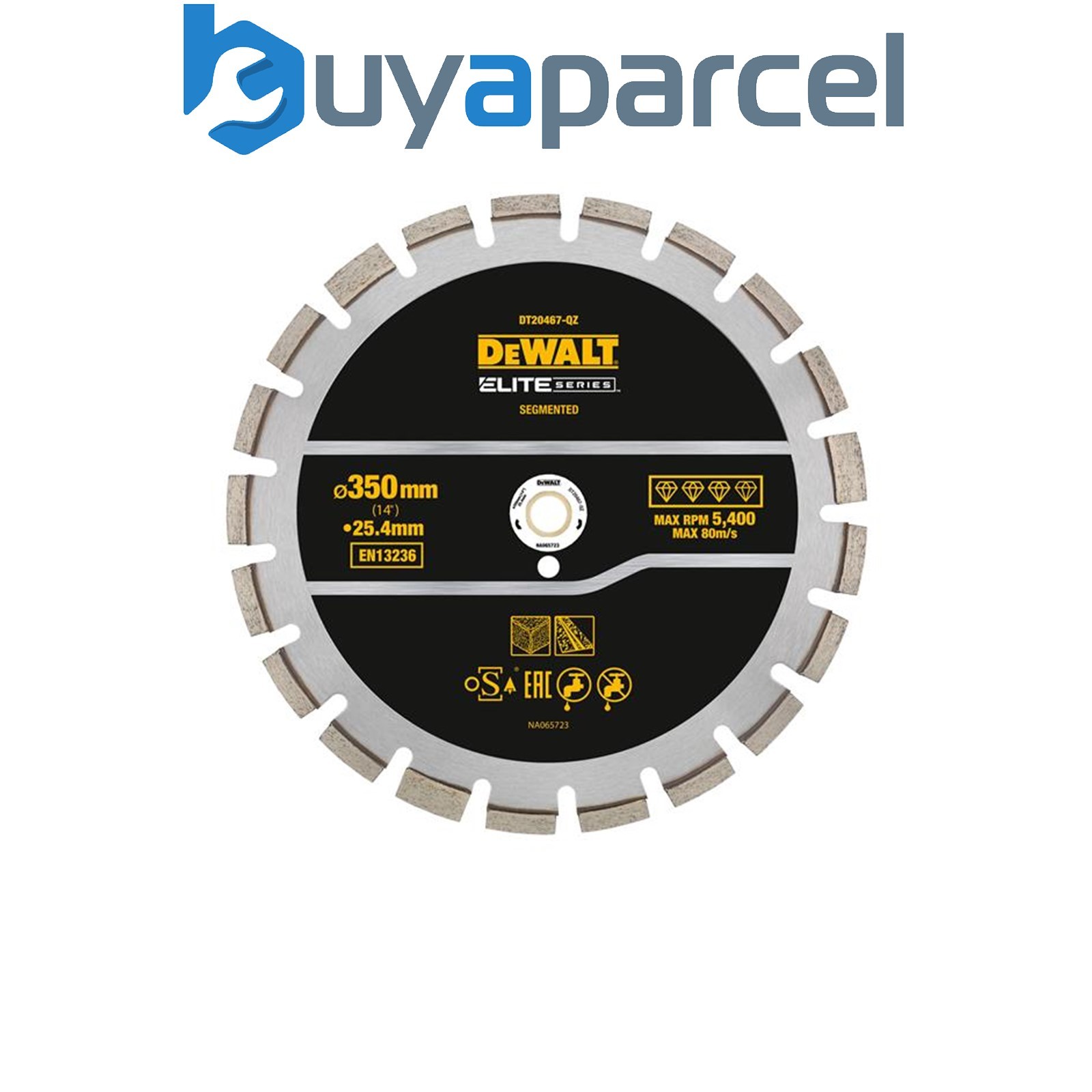 DEWALT DT20467-QZ Elite Series Asphalt Diamond Segmented Wheel 350 x 25.4mm