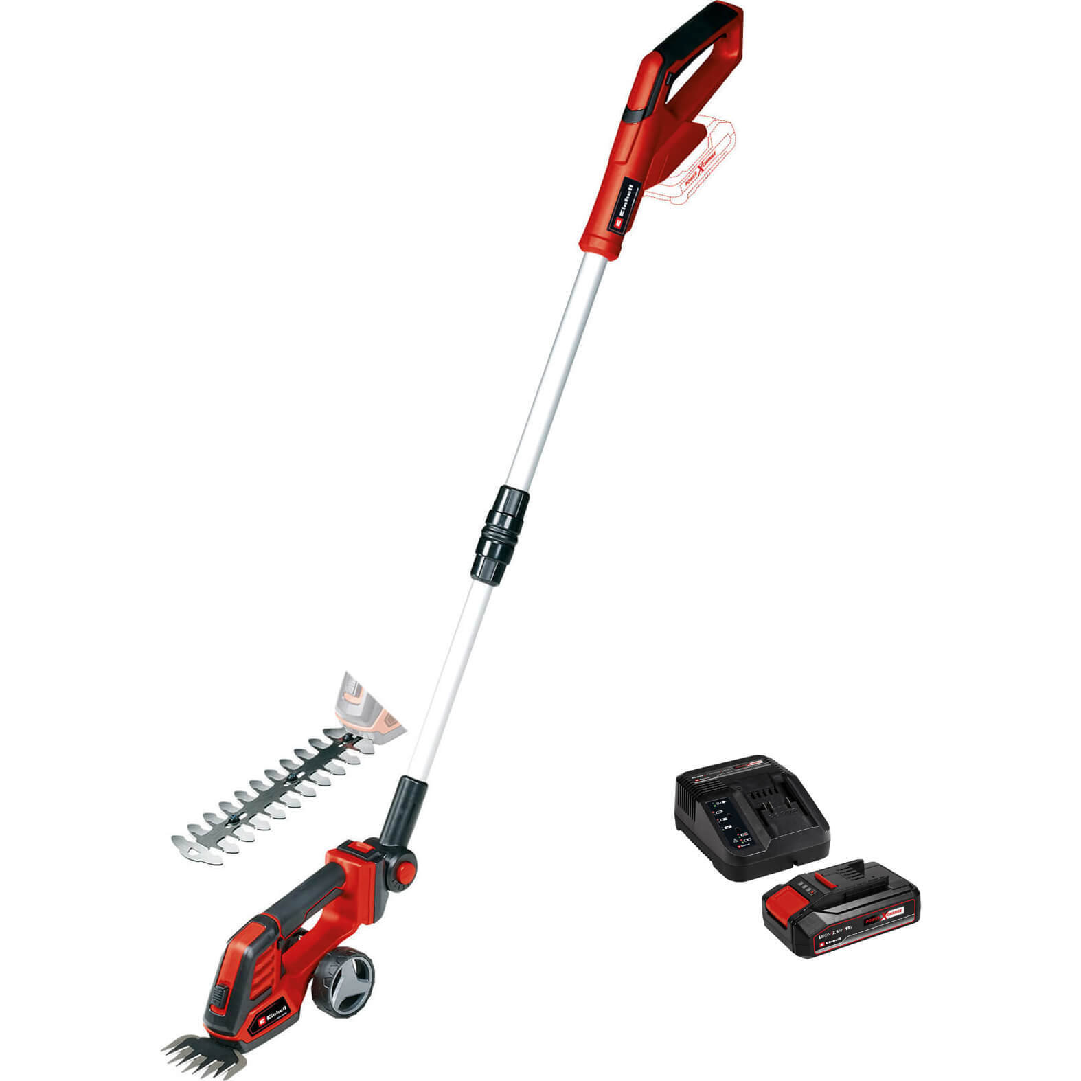 Einhell GE-CG 18/100 Li T 18v Cordless Grass Shears and Handle 1 x 2.5ah Li-ion