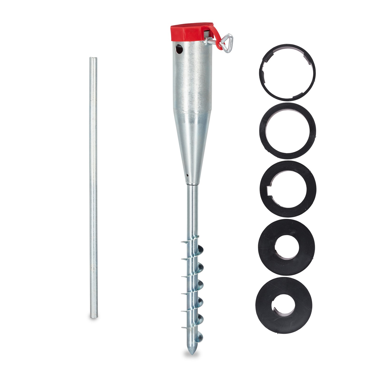 2x Parasol ground anchor Screw-in Umbrella Holder Lightweight Galvanized 1.4 kg