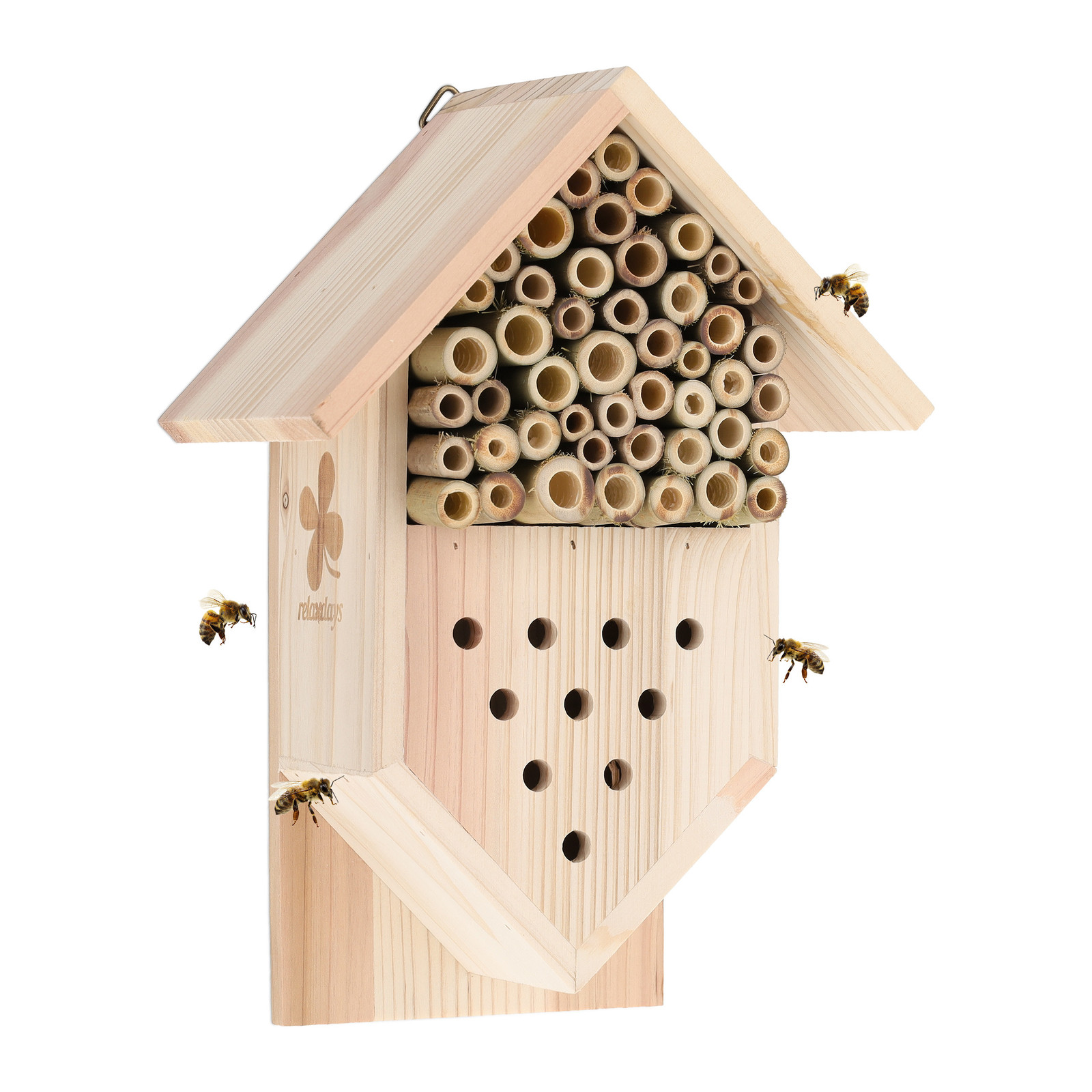 Hanging Insect Hotel Support Firwood Bamboo Wasps Bee House Nest Garden Help