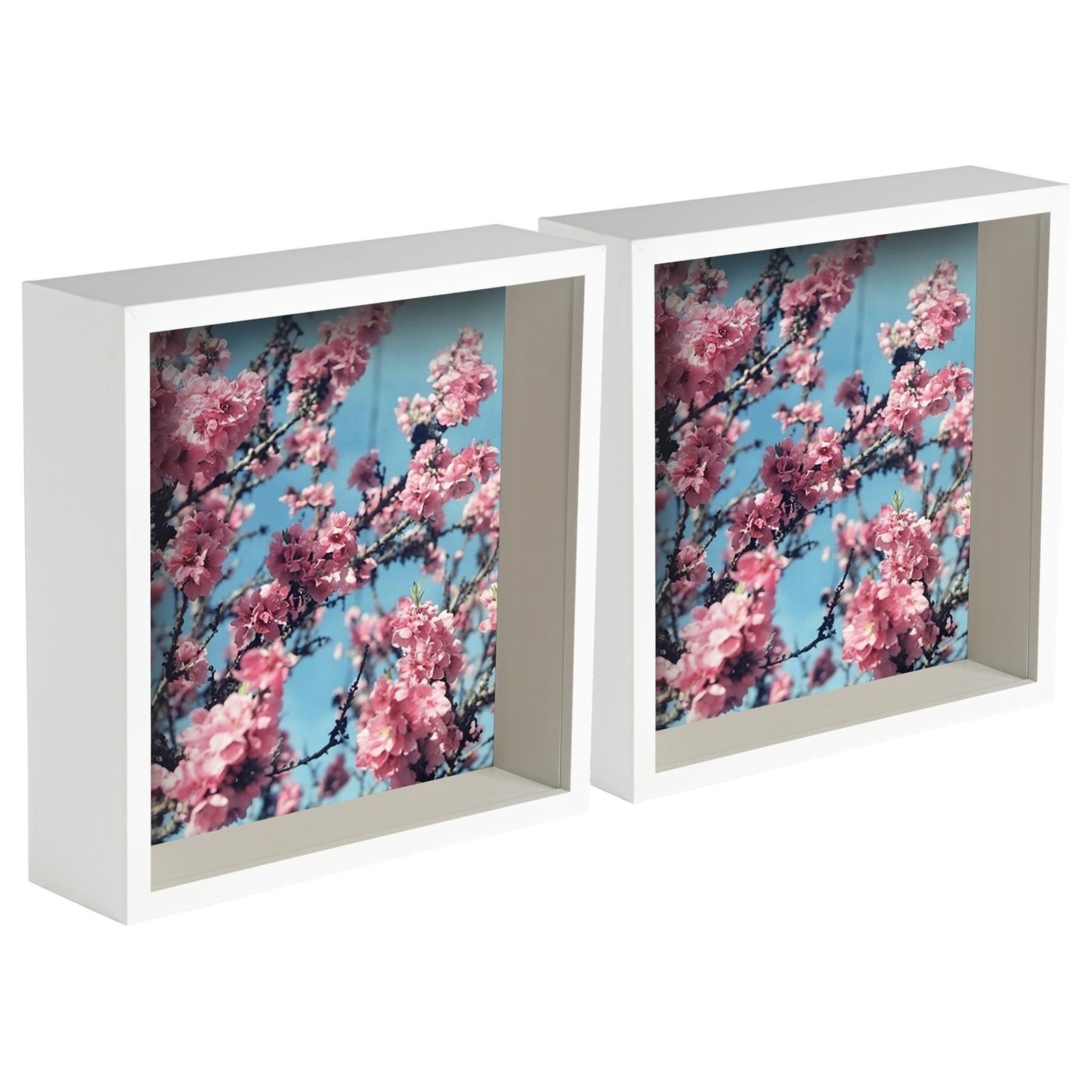 5x 3D Deep Box Photo Frames Standing Hanging Craft Picture Frames 8 x 8" White