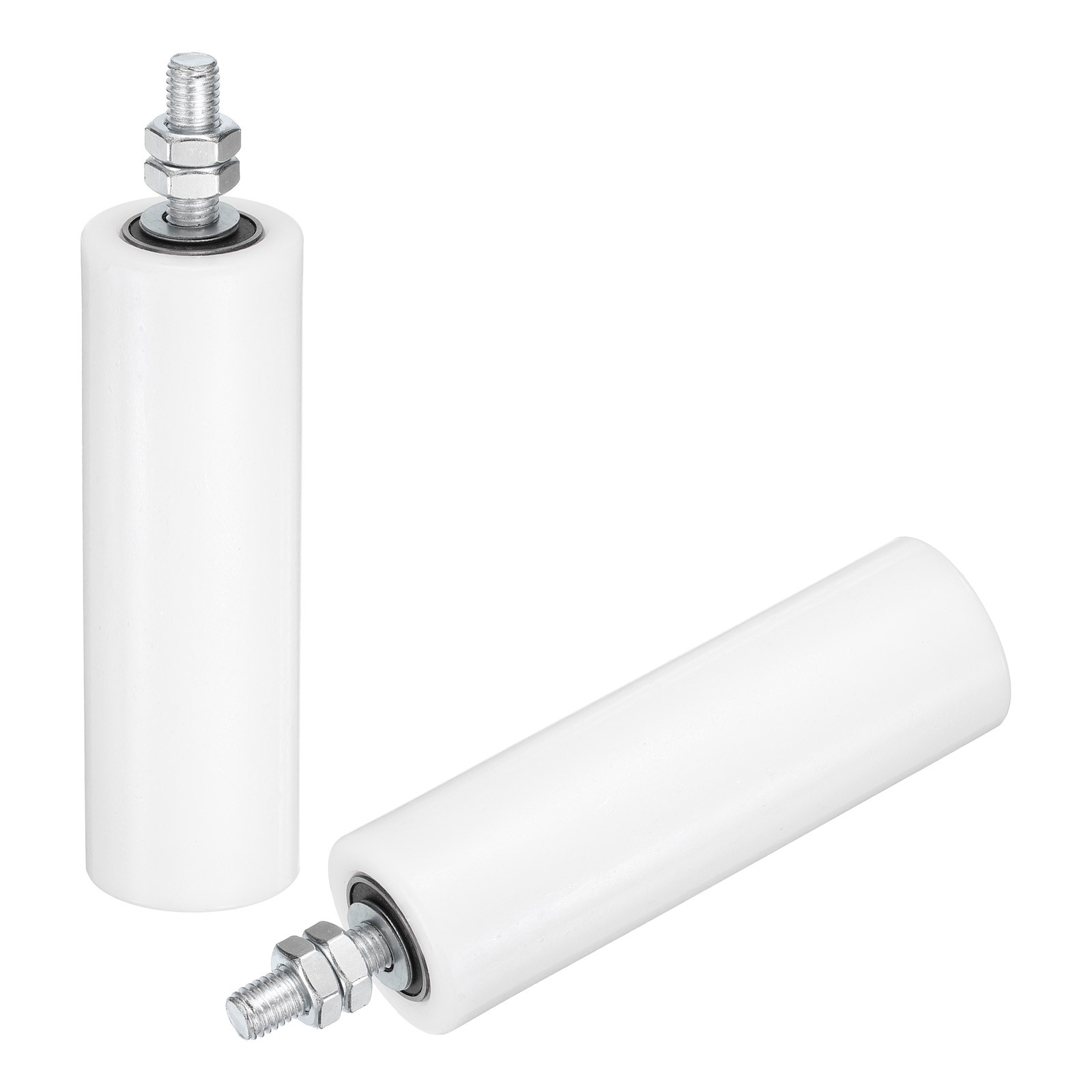 2Pcs Slide Gate Guide Roller, 6" Nylon Sliding Gate Support Assembly, White