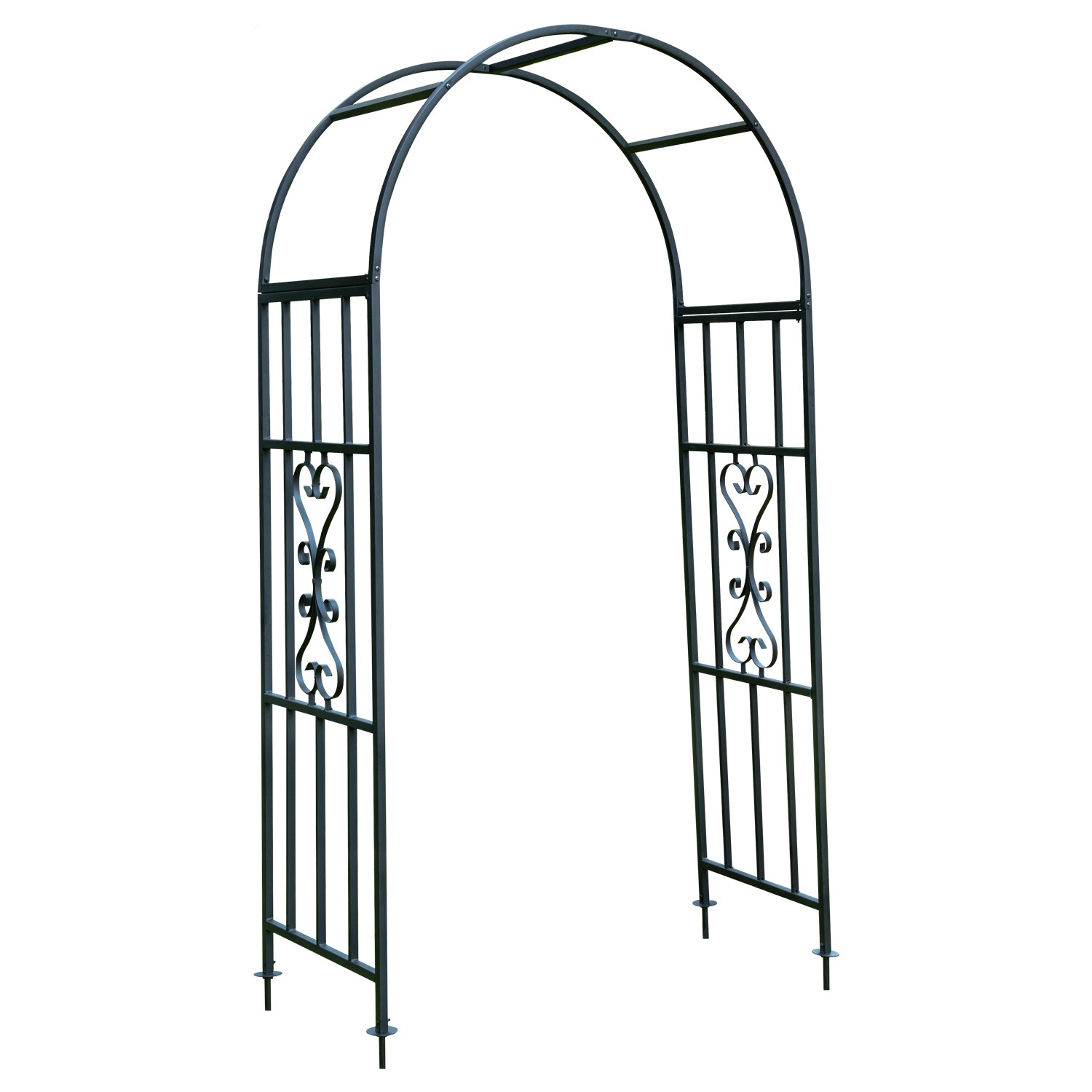 Woodside Metal Garden Arch, Traditional Decorative Archway for Paths/Entrances