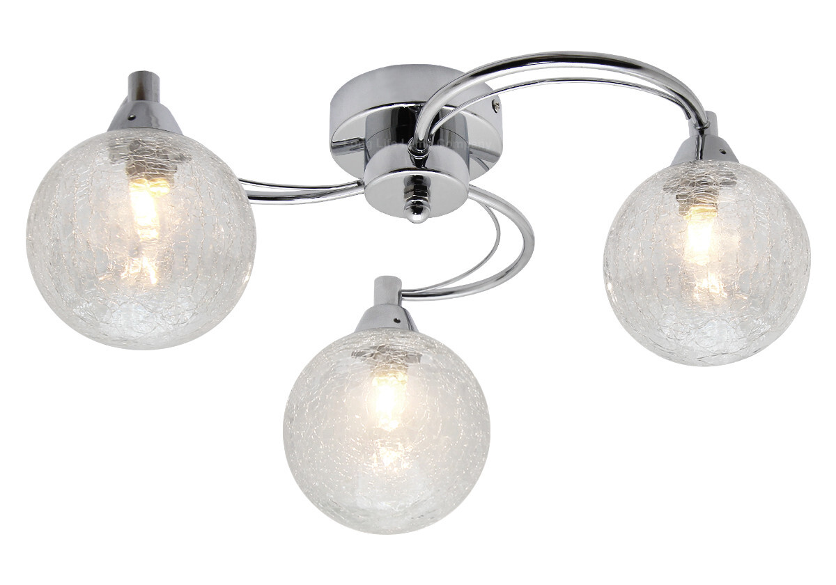 Modern Chrome 3 Way Ceiling Light Glass Globe Shades H3060 with G9 LED 5w