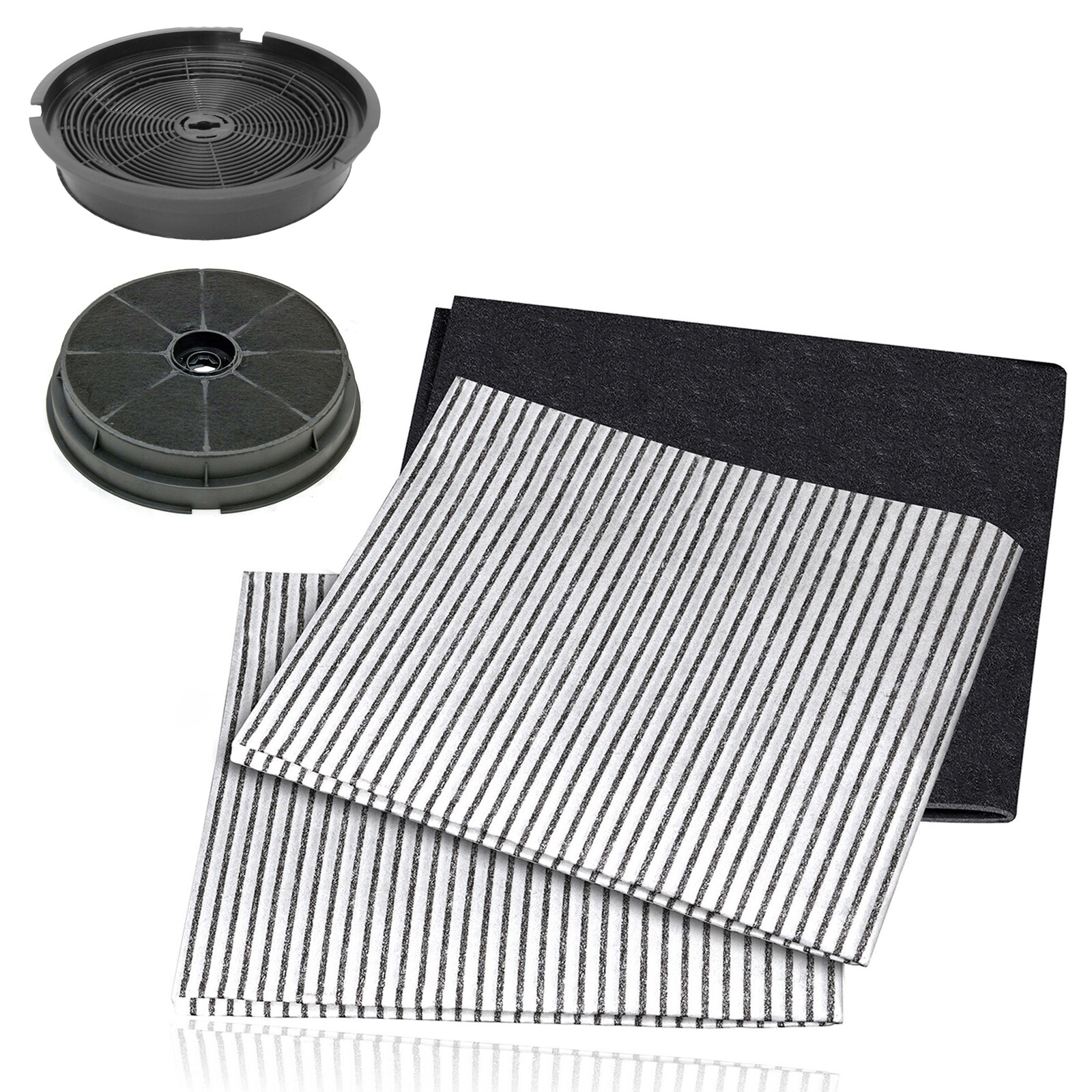 Cooker Hood Filter Kit for CDA Vent Extractor Carbon Active x 2 + Grease Filters