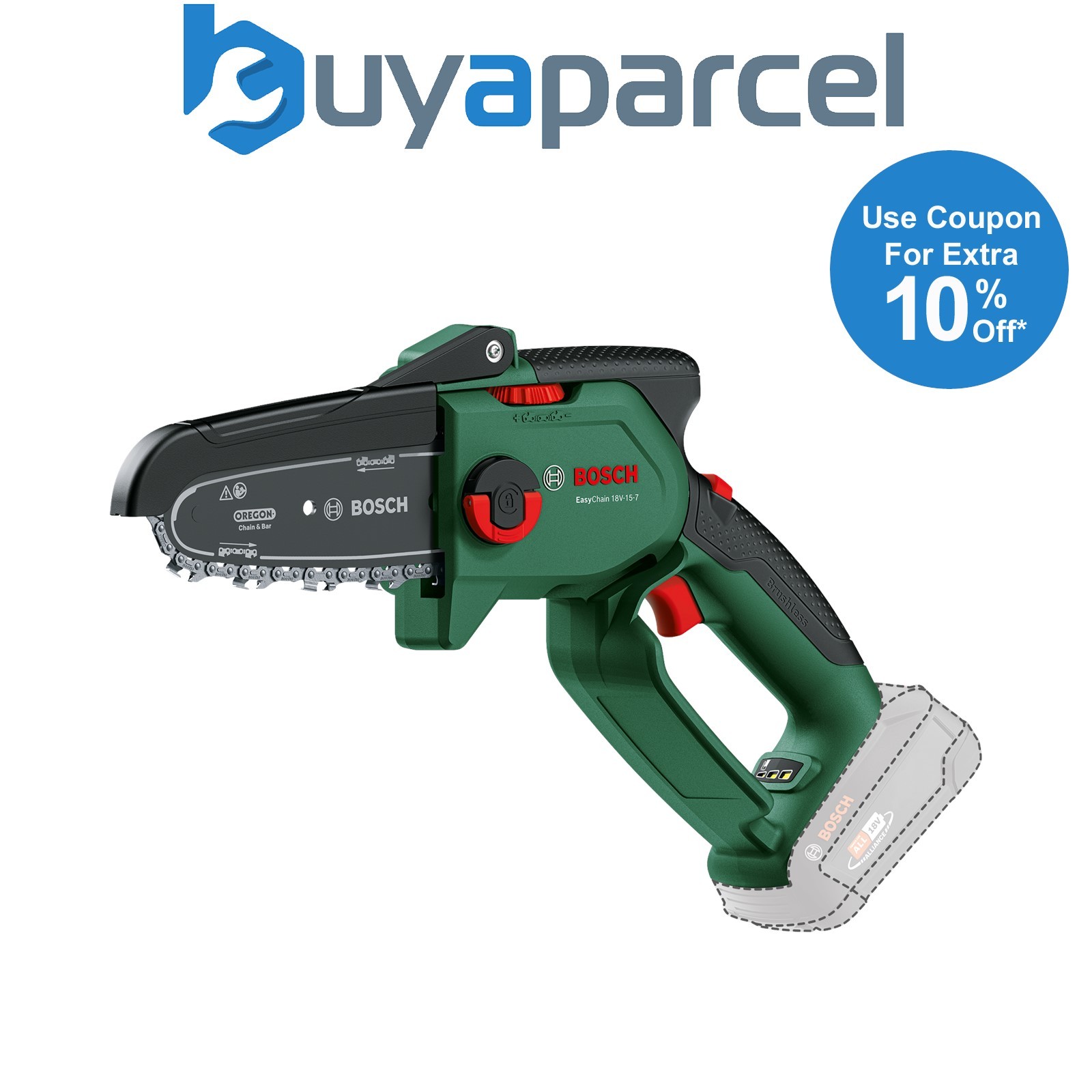 Bosch Cordless 18v One Handed Chainsaw EasyChain 18V-15-7 Pruner Body 06008B8901