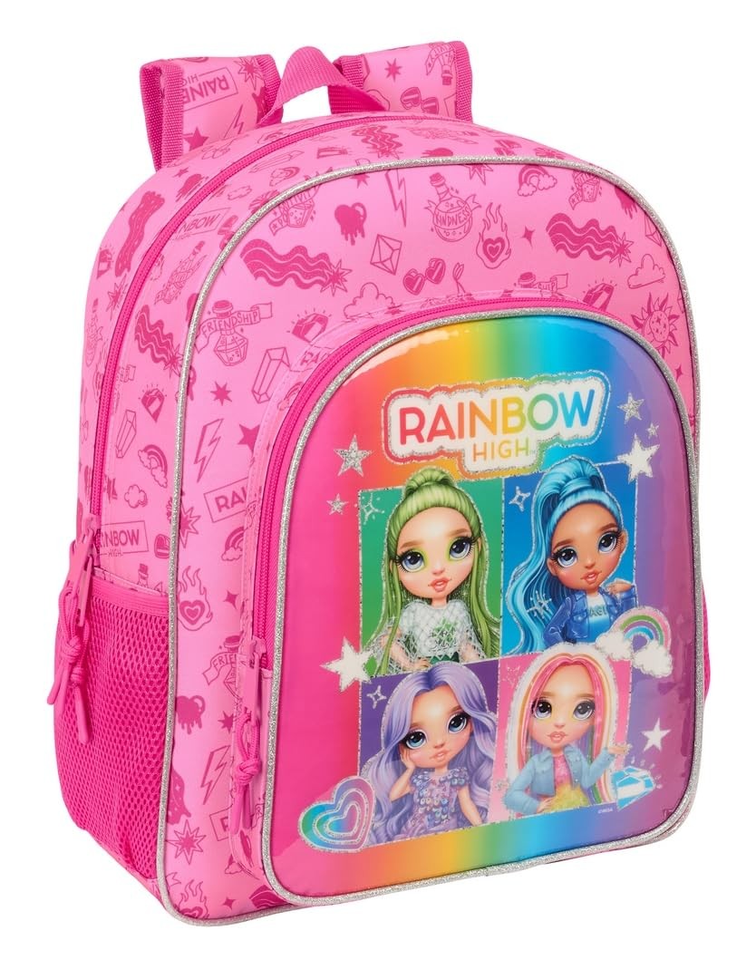 RAINBOW HIGH SHINE – Children's School Backpack, Adaptable to Trolley, Ideal for