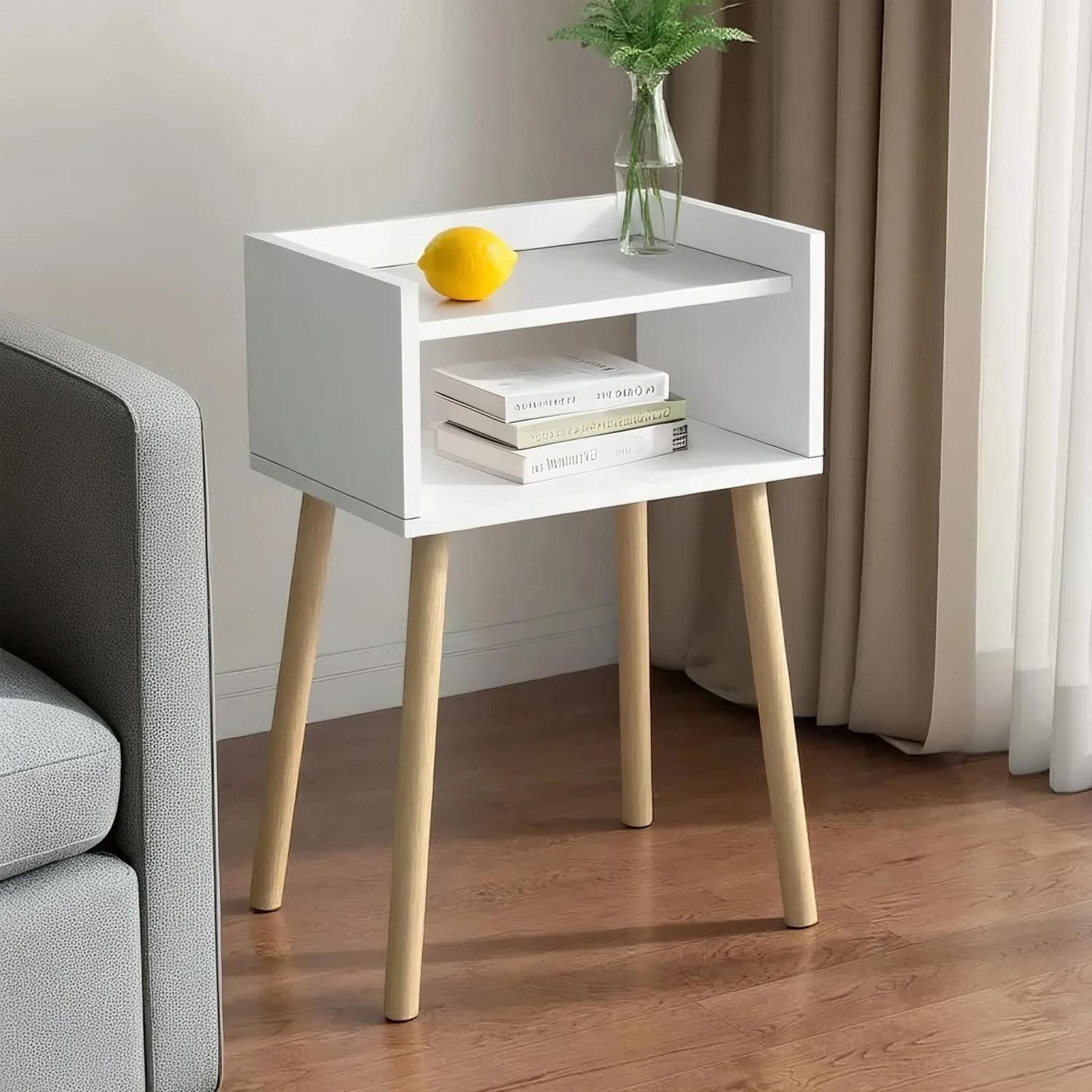 Wooden Bedside Table Bedroom Furniture Storage Nightstand Side Tables White