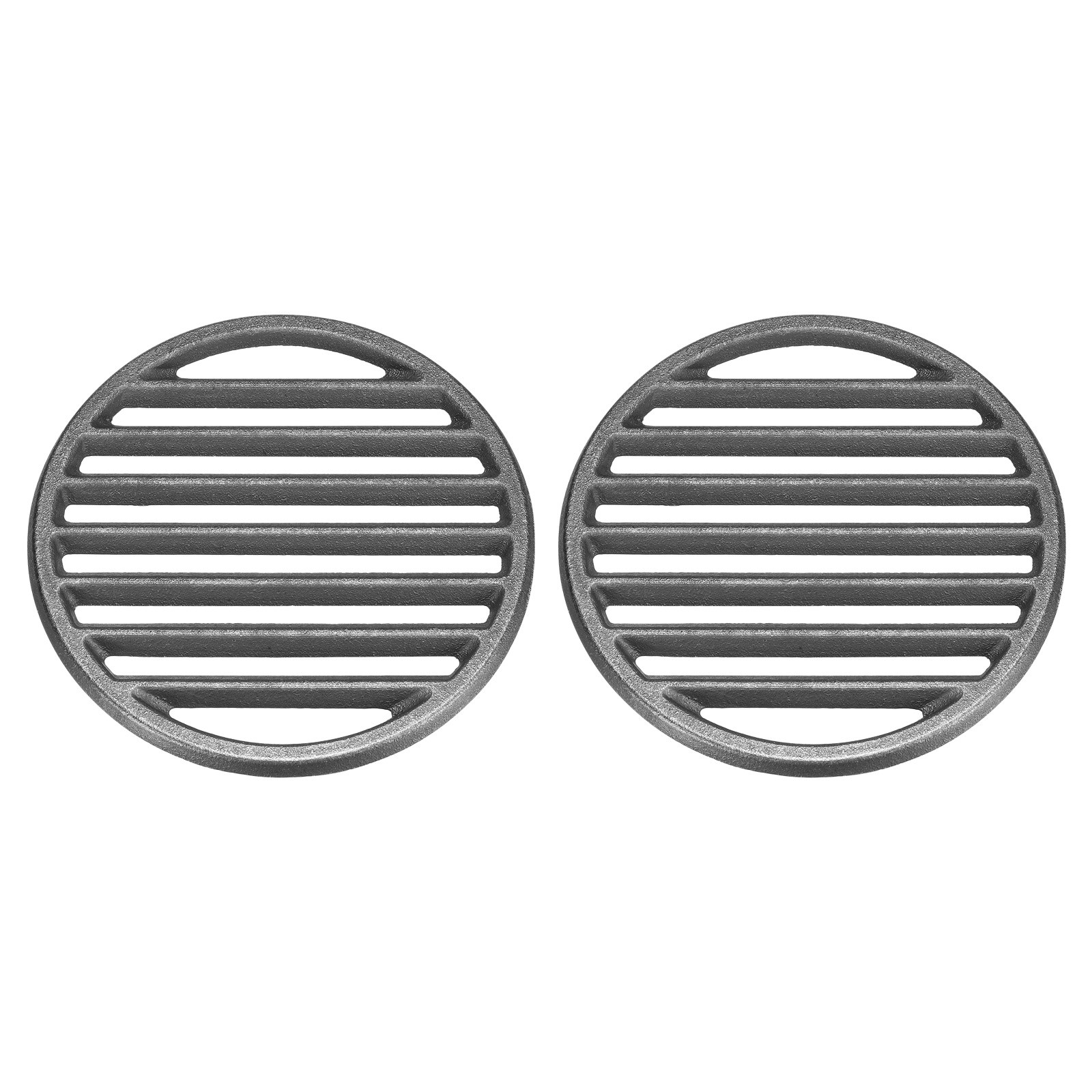 2 Pcs Cast Iron Bottom Fire Grate 5.9" OD Round BBQ High Heat Charcoal Plate